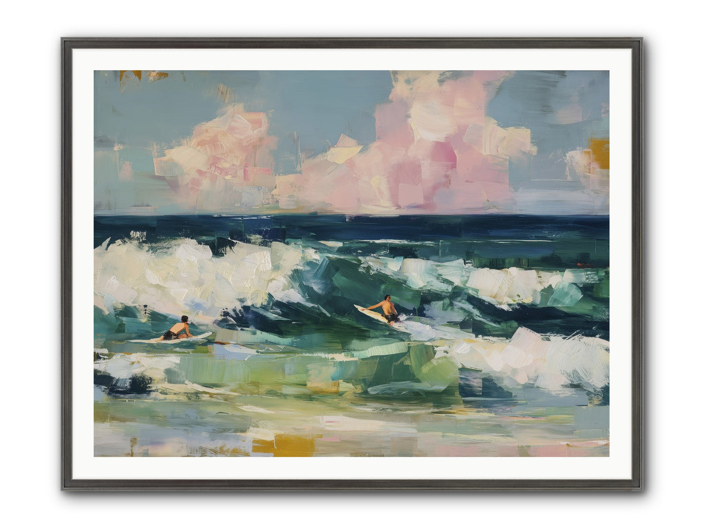 Anticipation's Edge Framed Print - Slimwoods Black/Silver 48x36