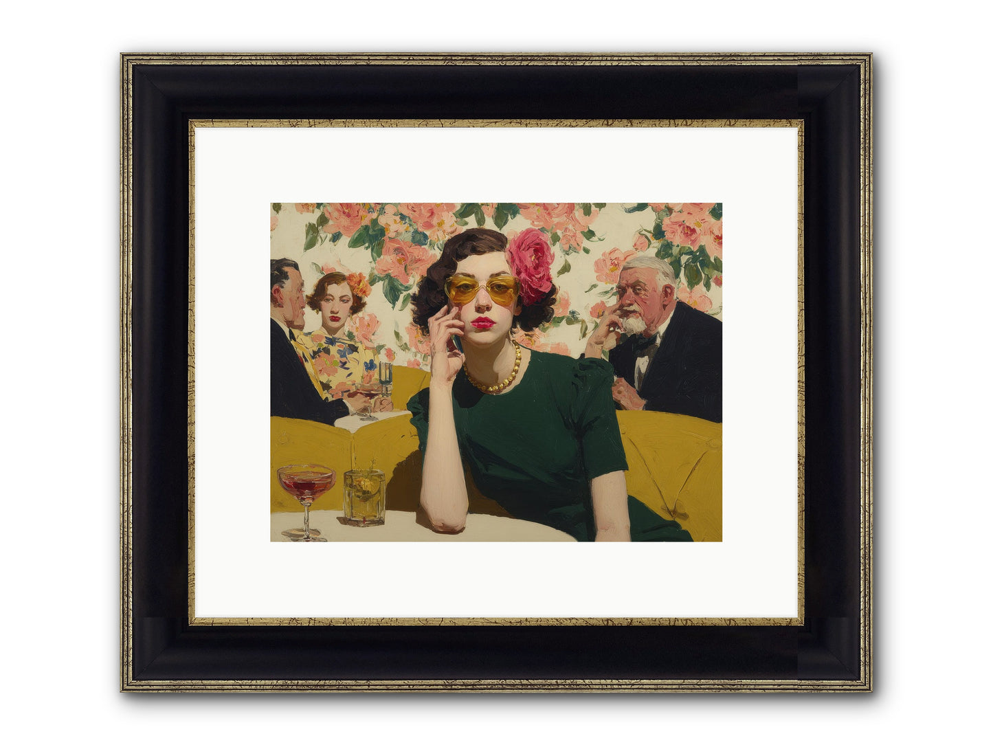 Appearing Interested Framed Print - Black & Gold 12x9