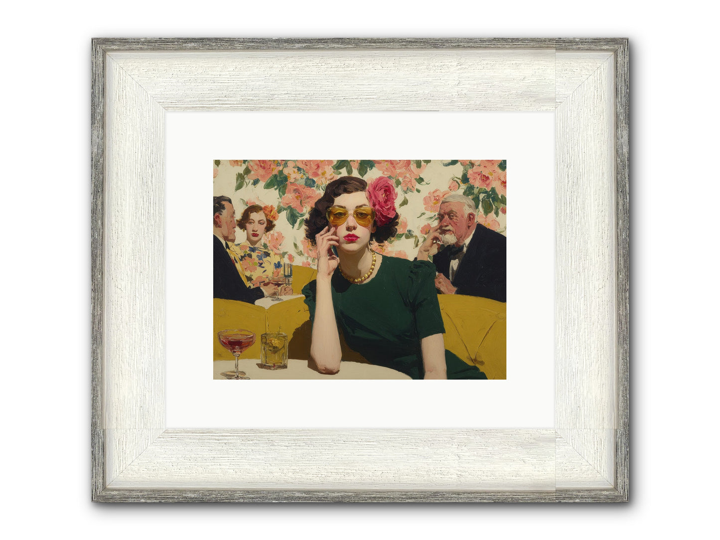 Appearing Interested Framed Print - Driftwood White 12x9
