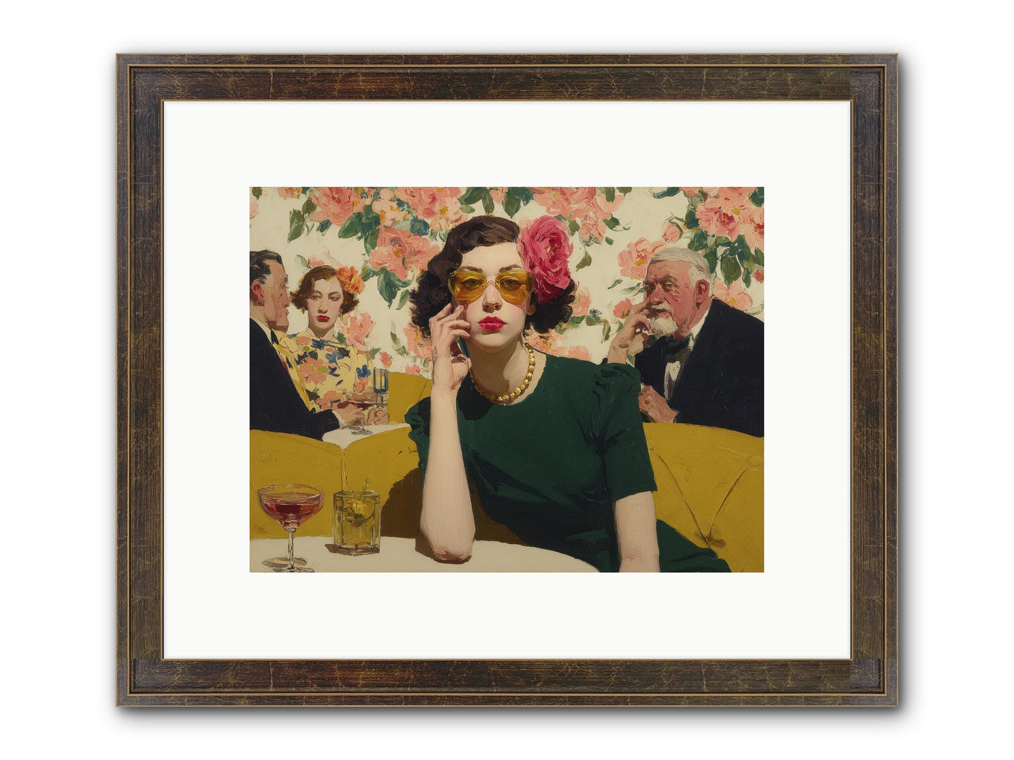 Appearing Interested Framed Print - Slimwoods Black/Gold 12x9