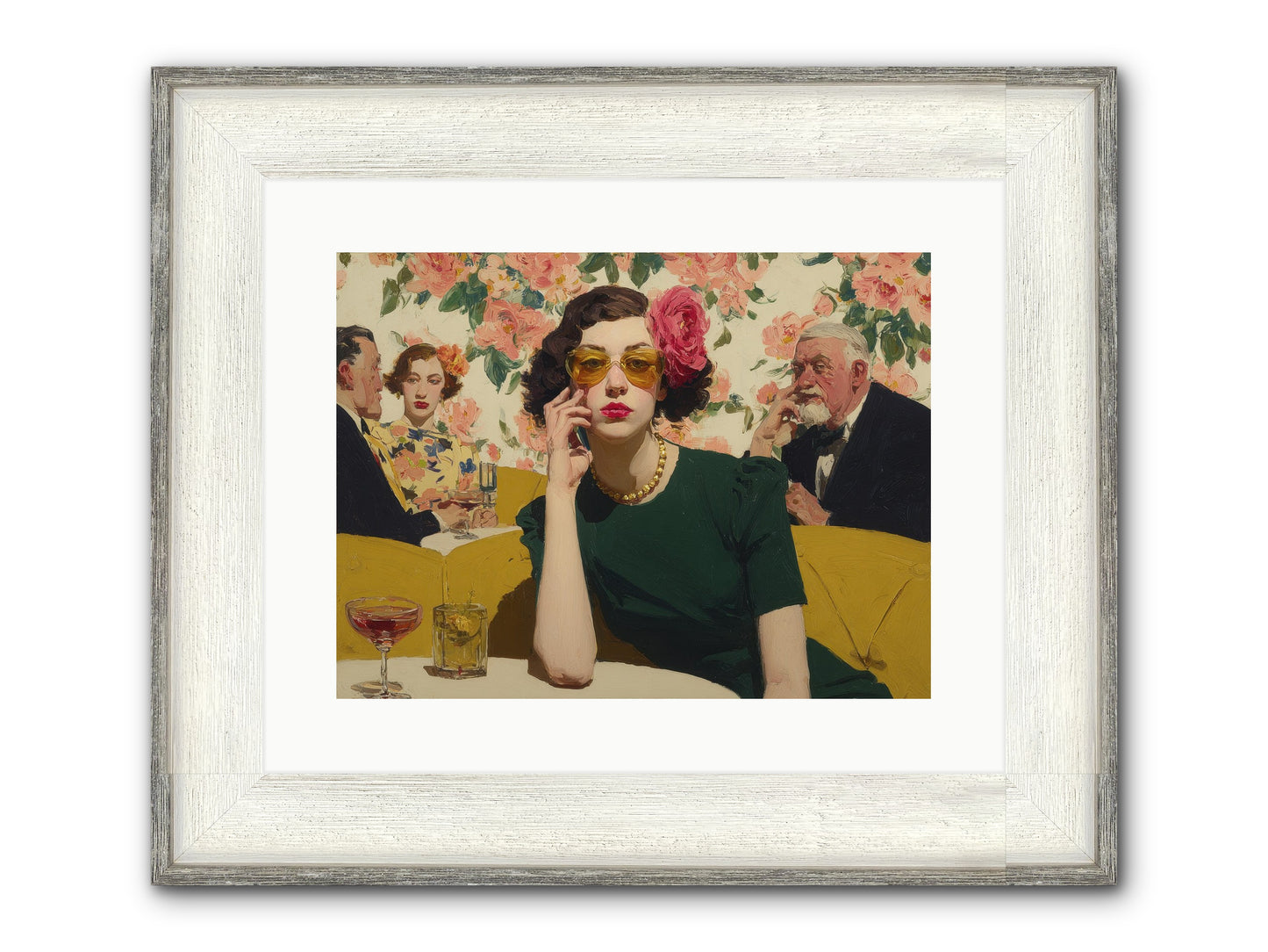 Appearing Interested Framed Print - Driftwood White 16x12