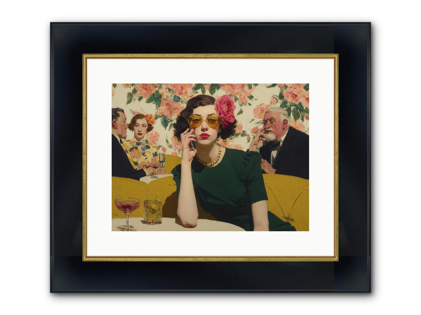 Appearing Interested Framed Print - Wide Black w/Gold 16x12