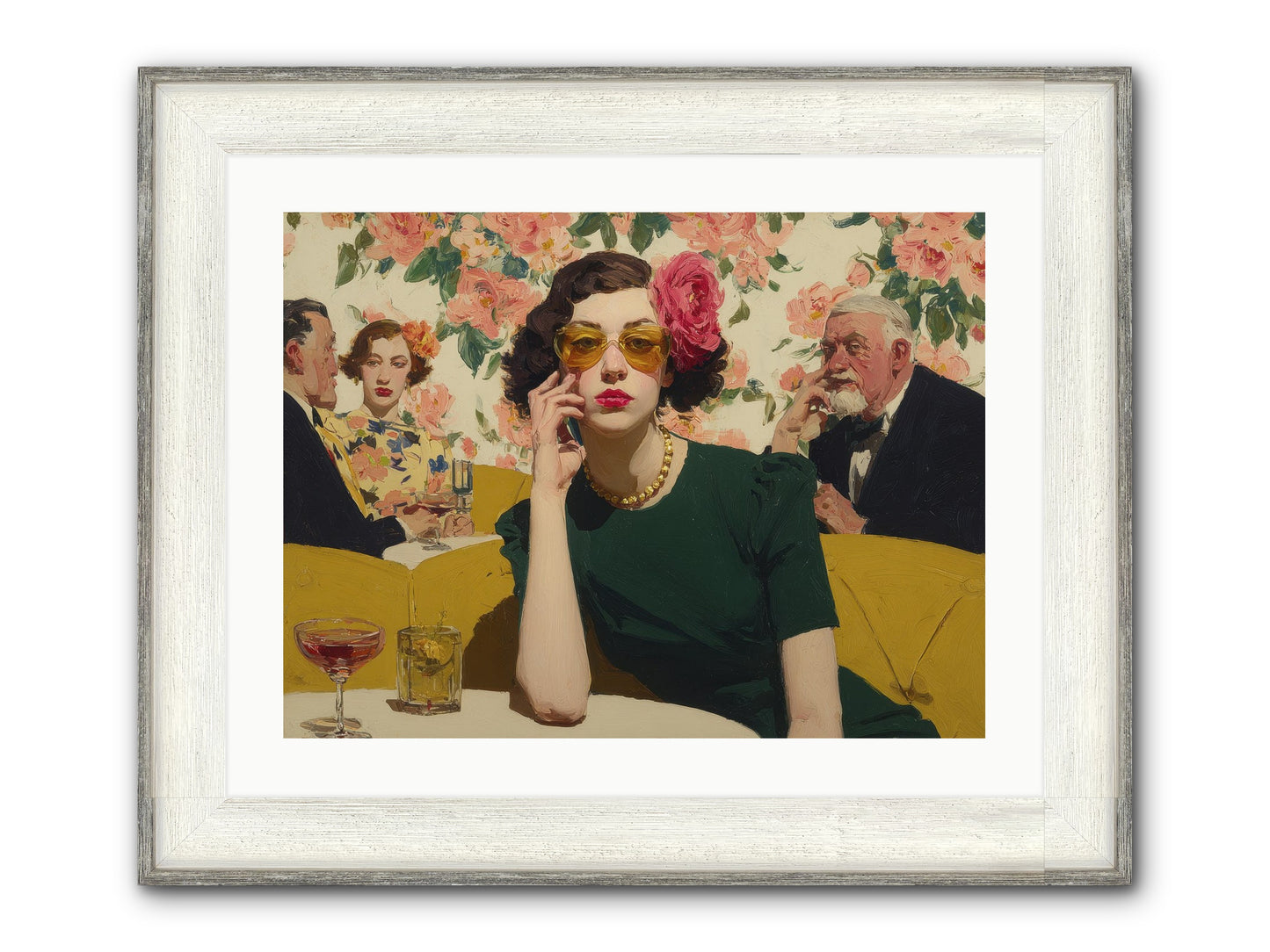 Appearing Interested Framed Print - Driftwood White 24x18
