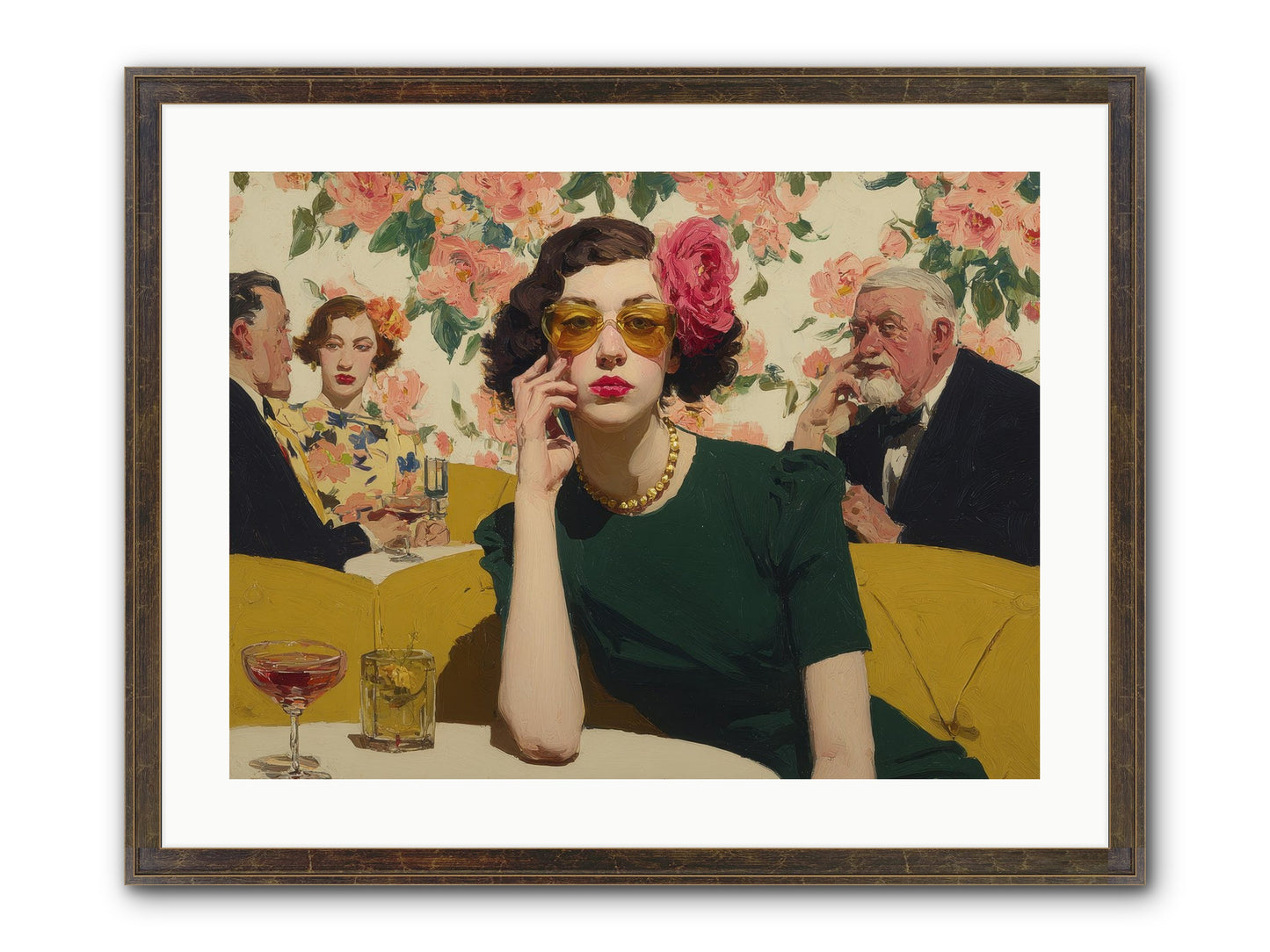Appearing Interested Framed Print - Slimwoods Black/Gold 24x18