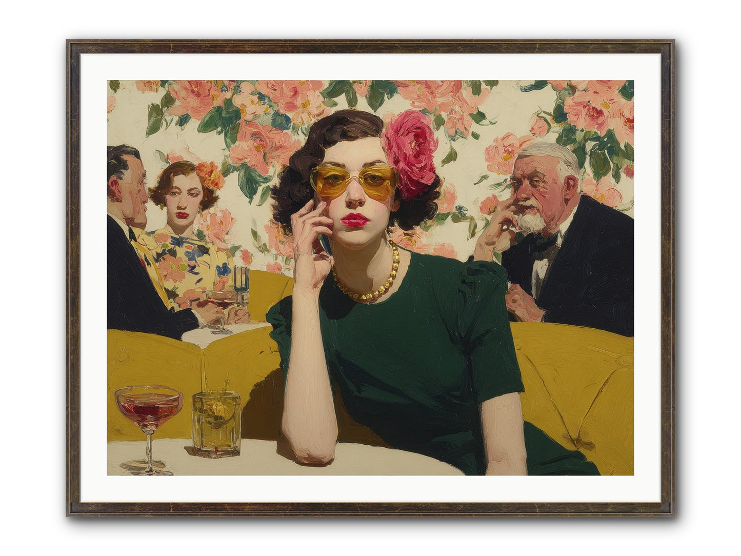 Appearing Interested Framed Print - Slimwoods Black/Gold 40x30
