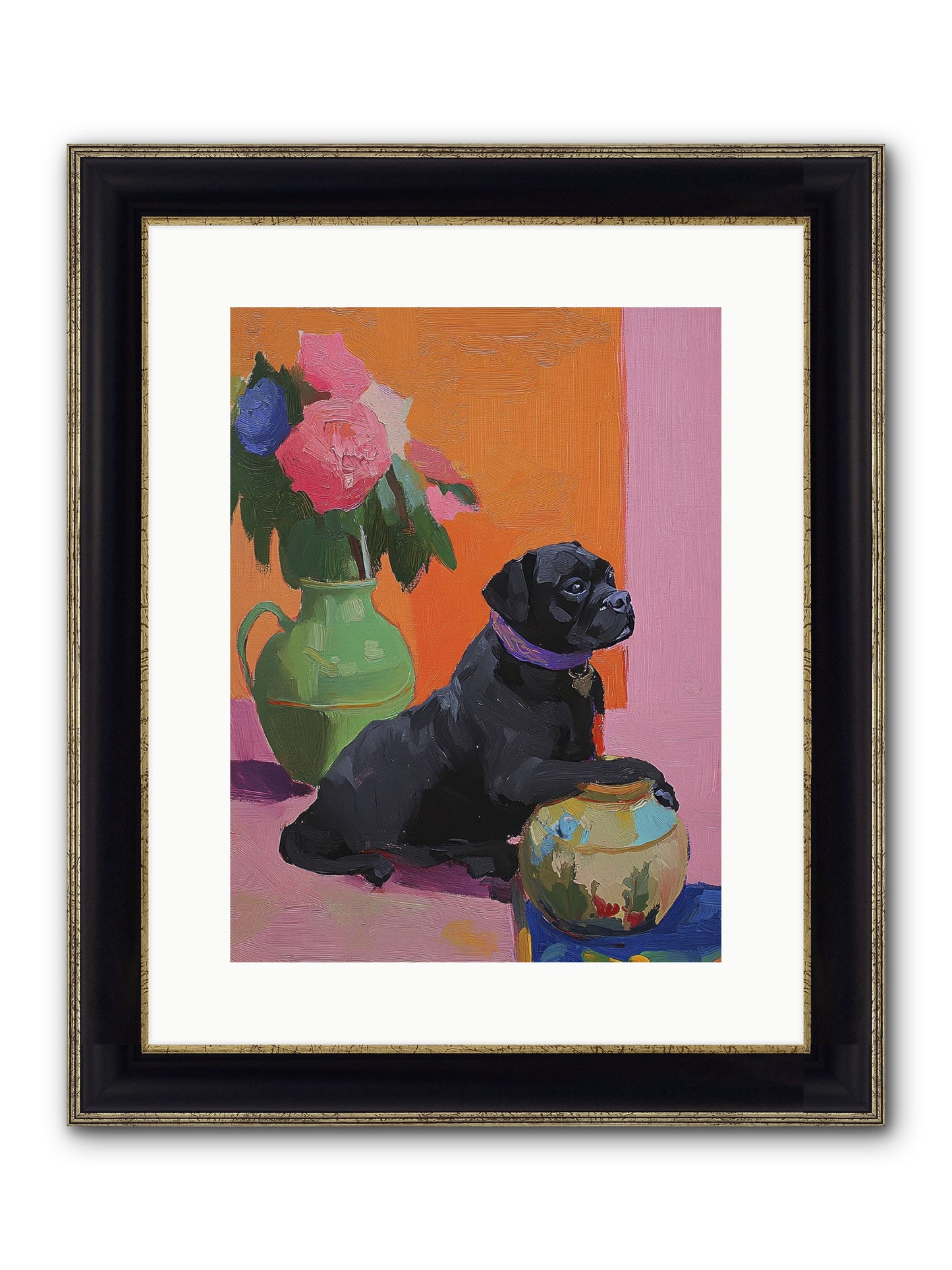 Apple Jack Framed Print - Black & Gold 12x16