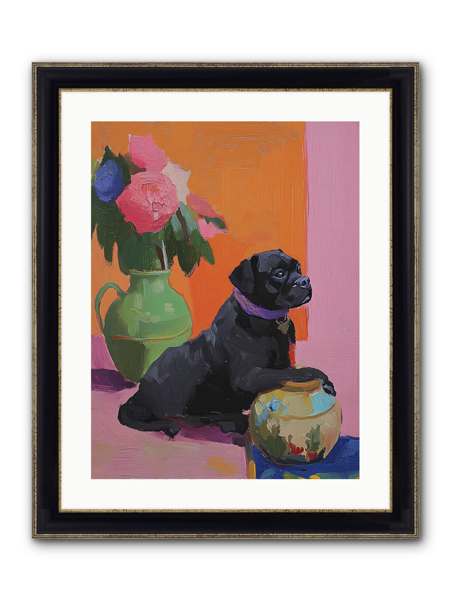Apple Jack Framed Print - Black & Gold 18x24