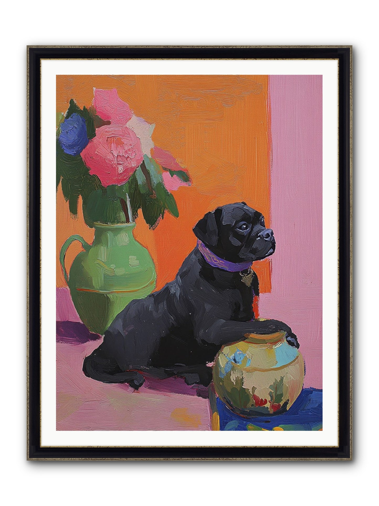 Apple Jack Framed Print - Black & Gold 36x48