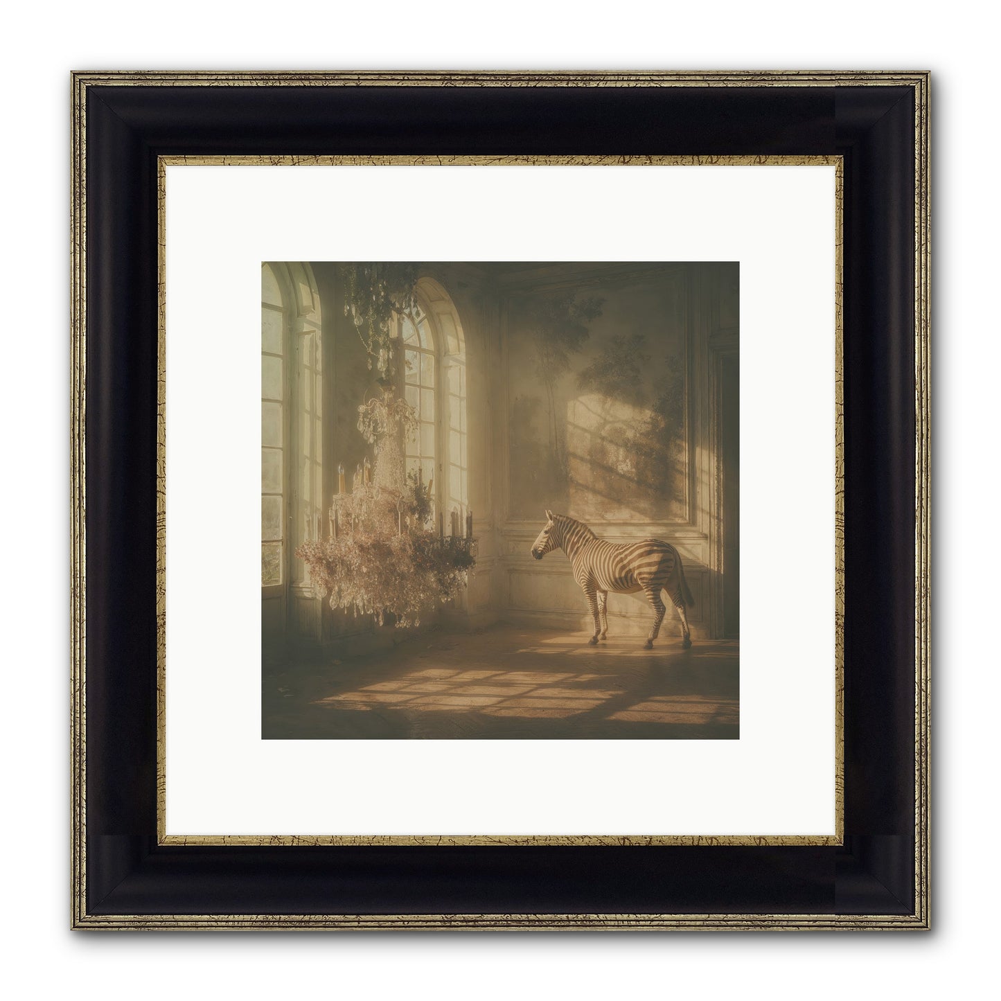 April In Amber Framed Print - Black & Gold 10x10