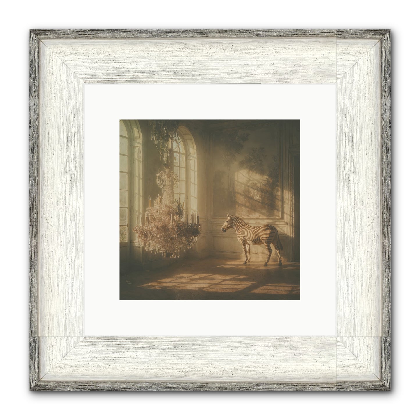 April In Amber Framed Print - Driftwood White 10x10
