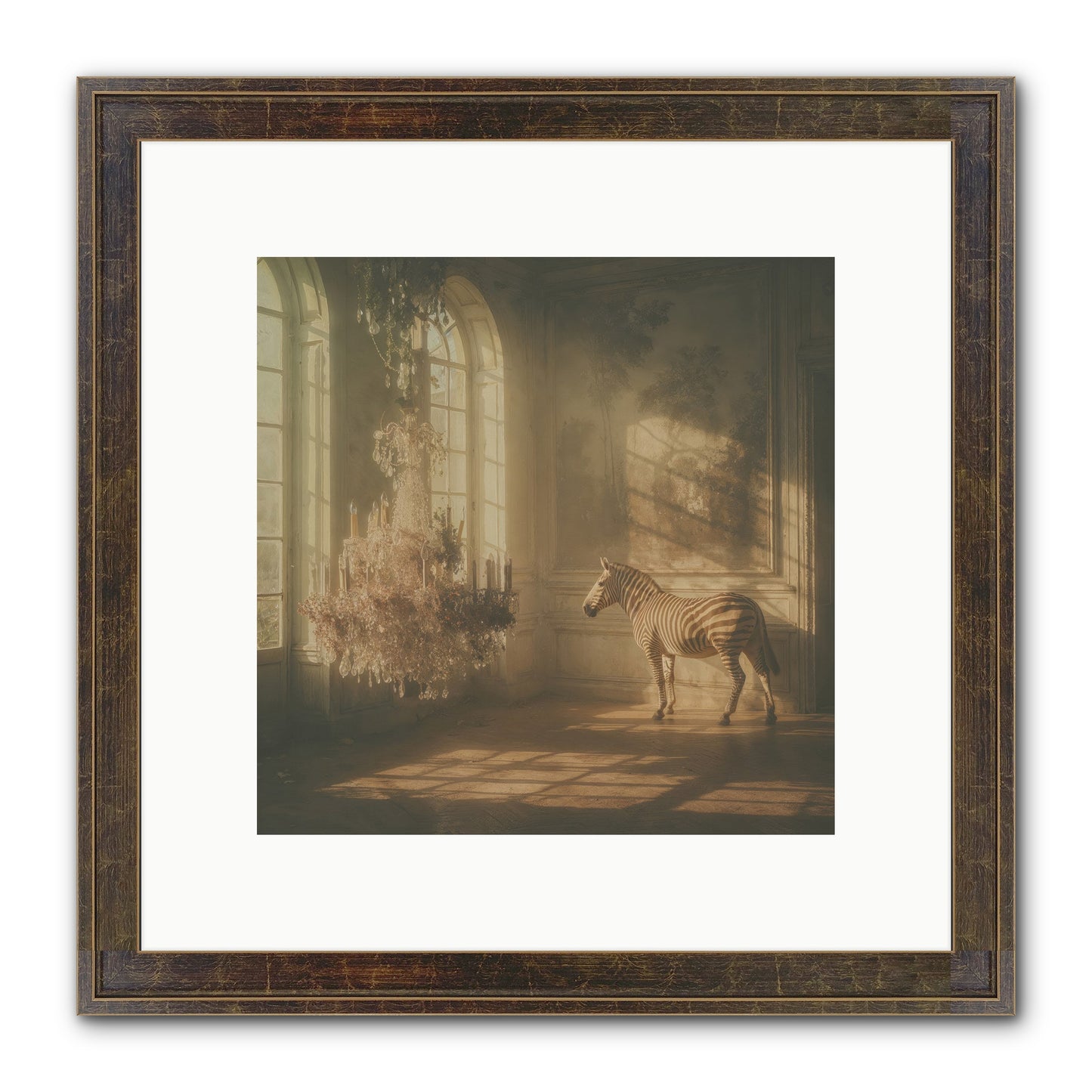 April In Amber Framed Print - Slimwoods Black/Gold 10x10