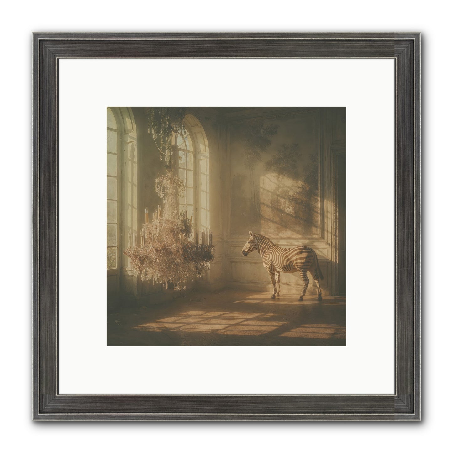 April In Amber Framed Print - Slimwoods Black/Silver 10x10