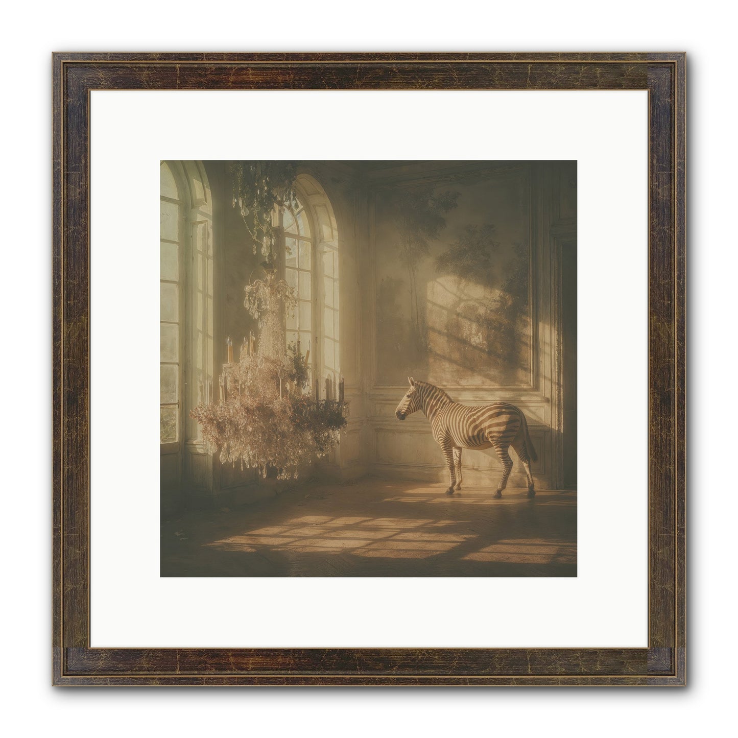 April In Amber Framed Print - Slimwoods Black/Gold 12x12