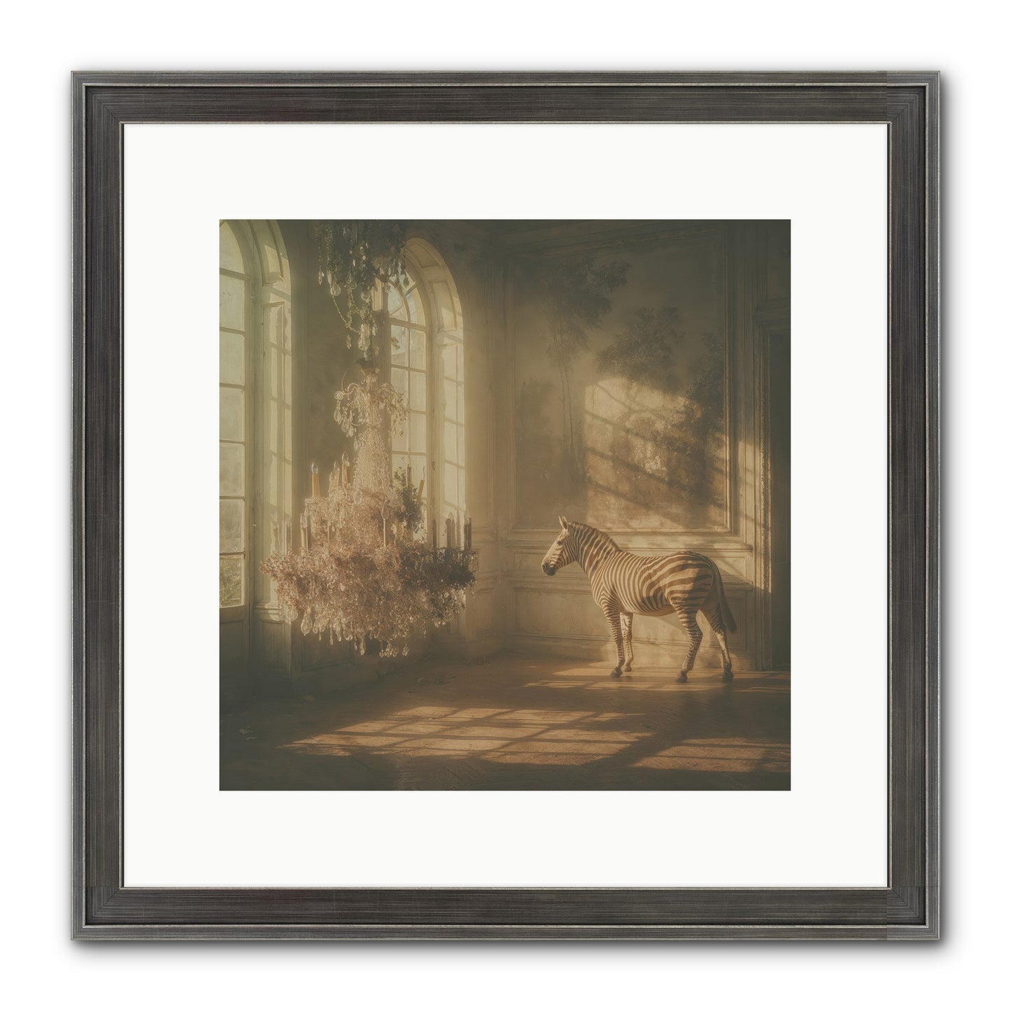 April In Amber Framed Print - Slimwoods Black/Silver 12x12