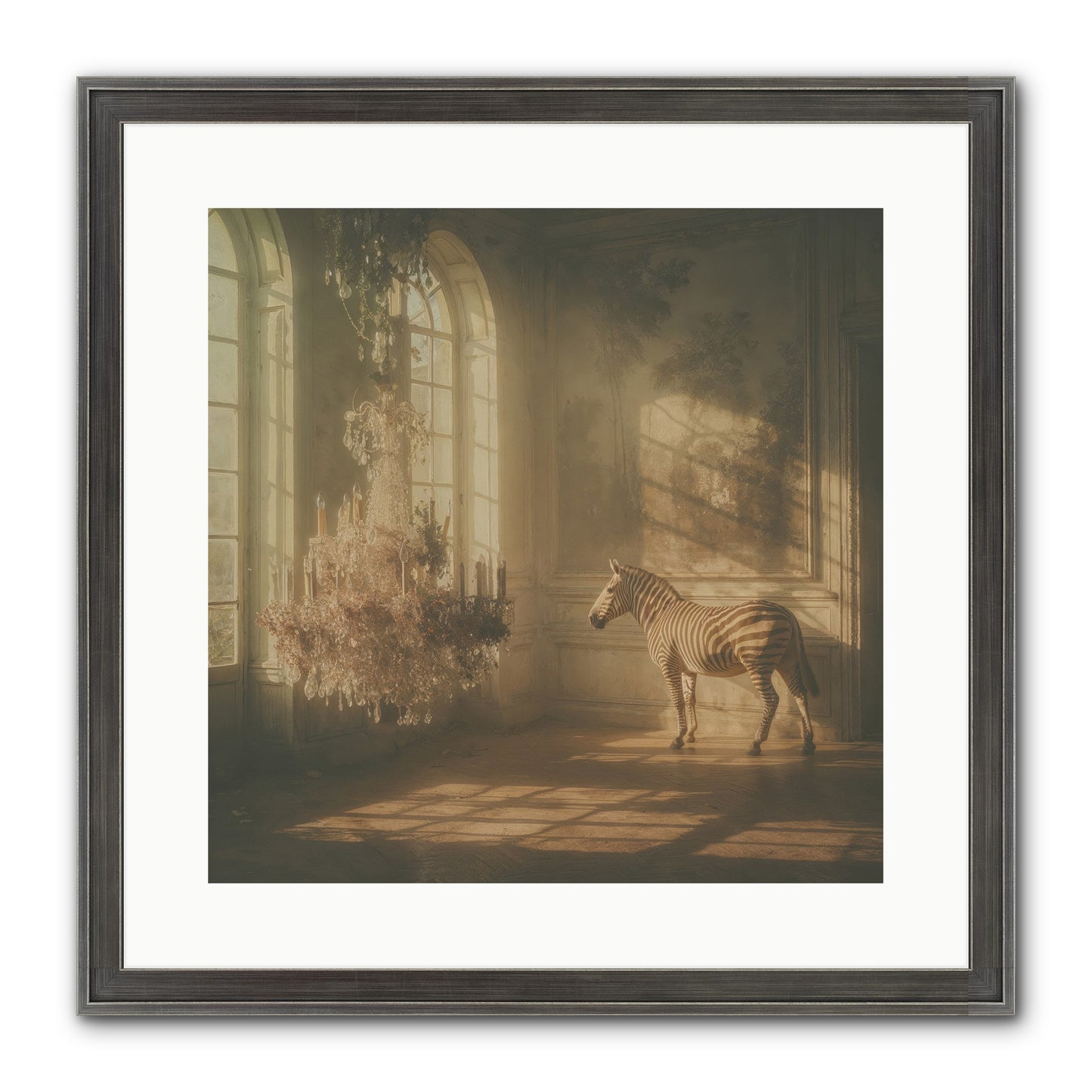 April In Amber Framed Print - Slimwoods Black/Silver 16x16