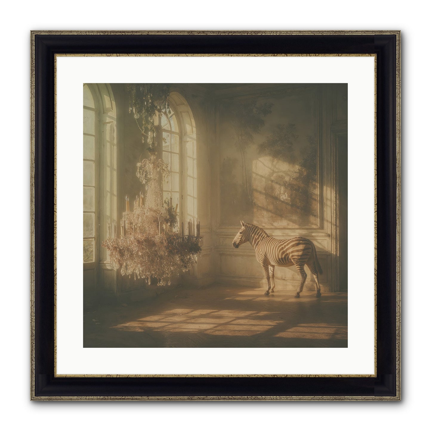 April In Amber Framed Print - Black & Gold 20x20