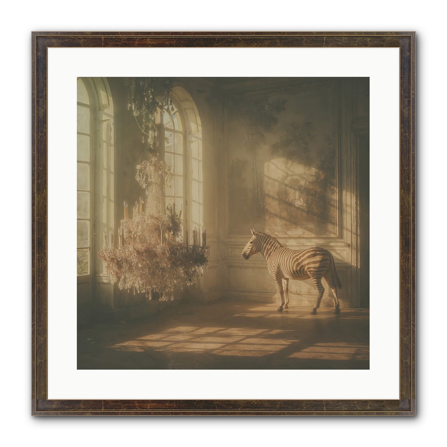 April In Amber Framed Print - Slimwoods Black/Gold 20x20