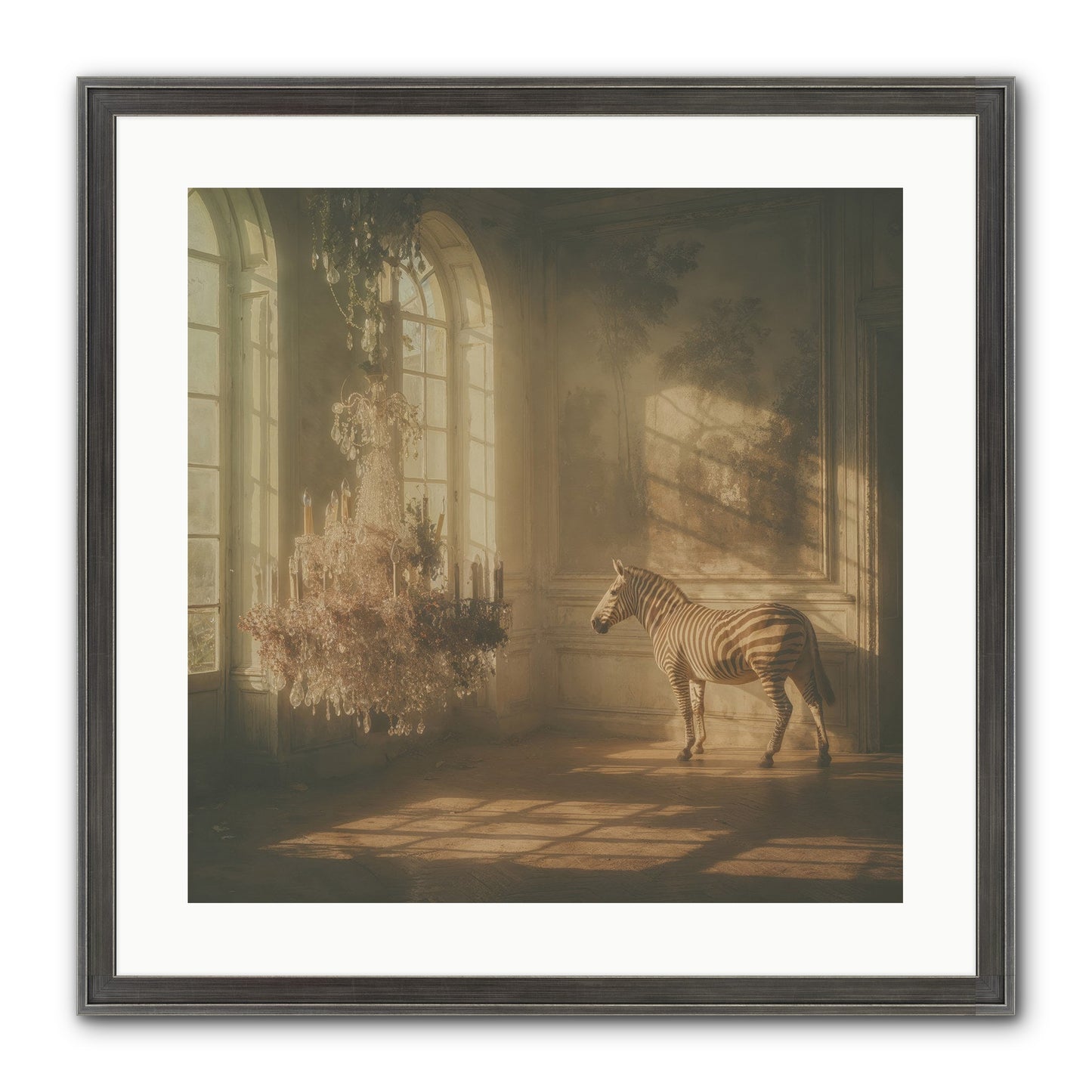 April In Amber Framed Print - Slimwoods Black/Silver 20x20