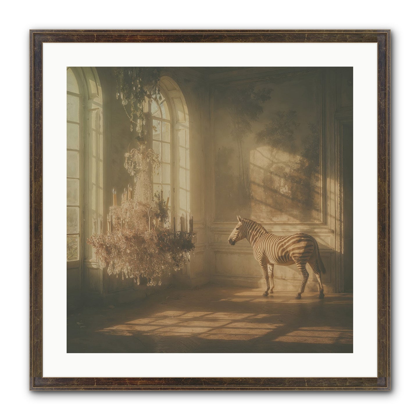 April In Amber Framed Print - Slimwoods Black/Gold 24x24