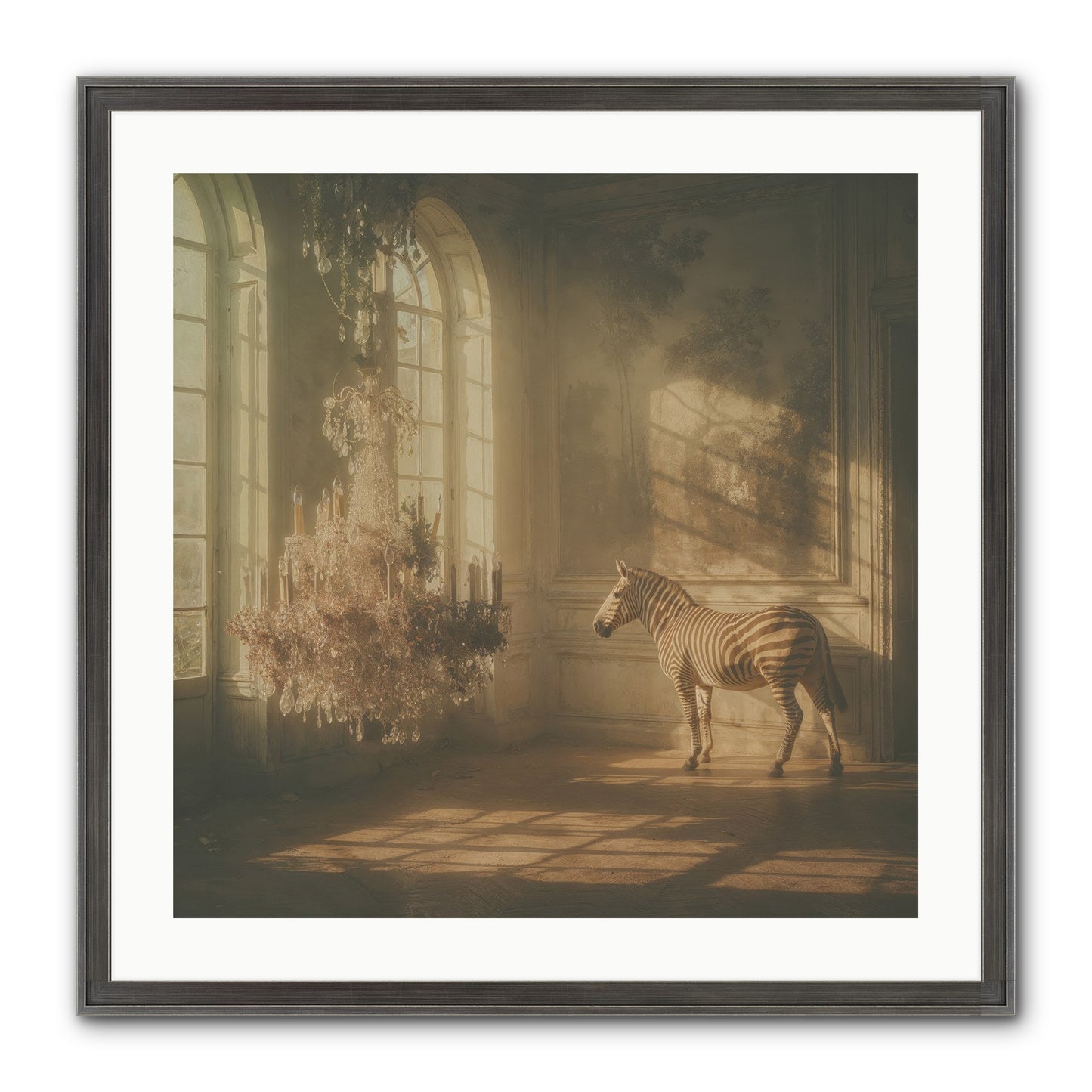 April In Amber Framed Print - Slimwoods Black/Silver 24x24
