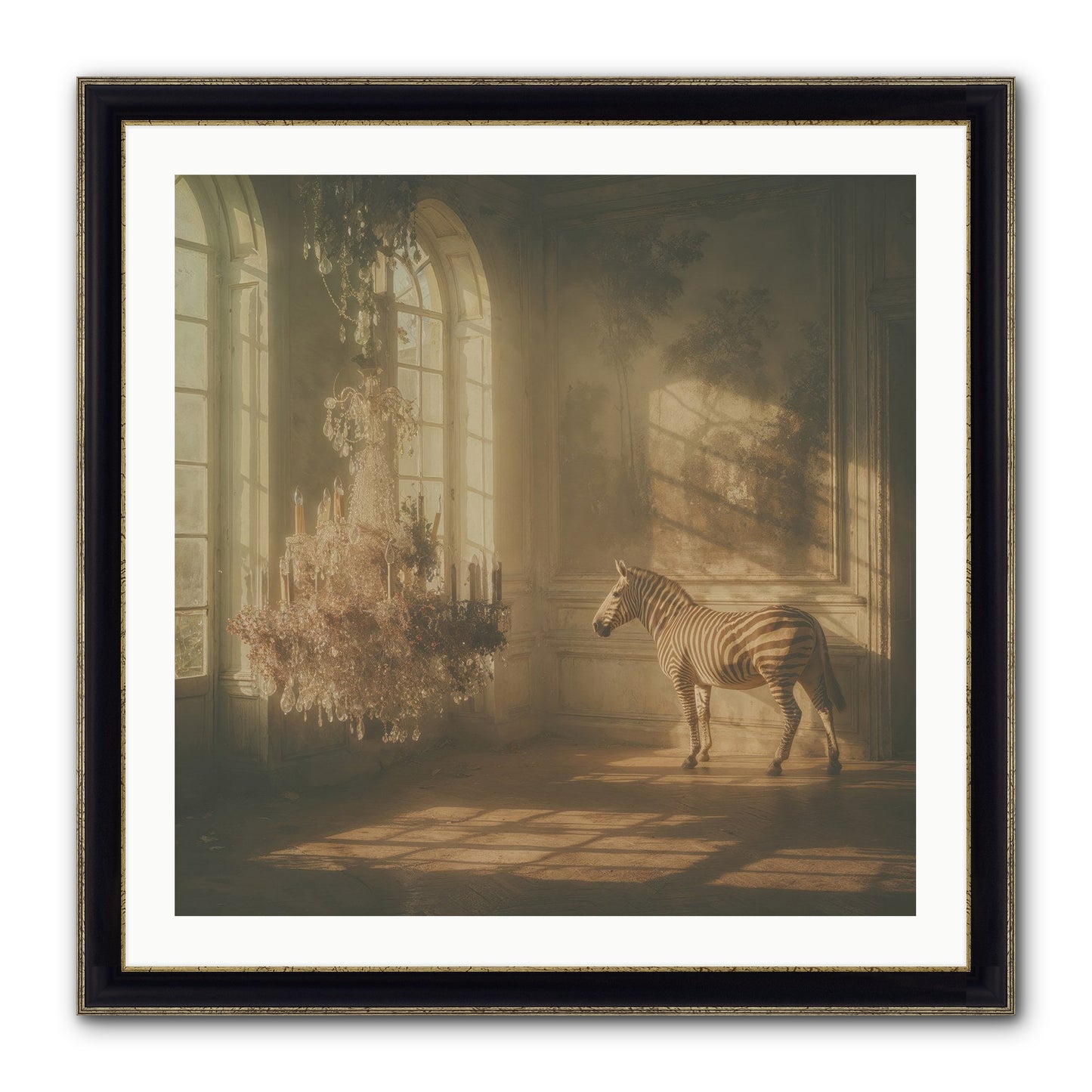 April In Amber Framed Print - Black & Gold 30x30
