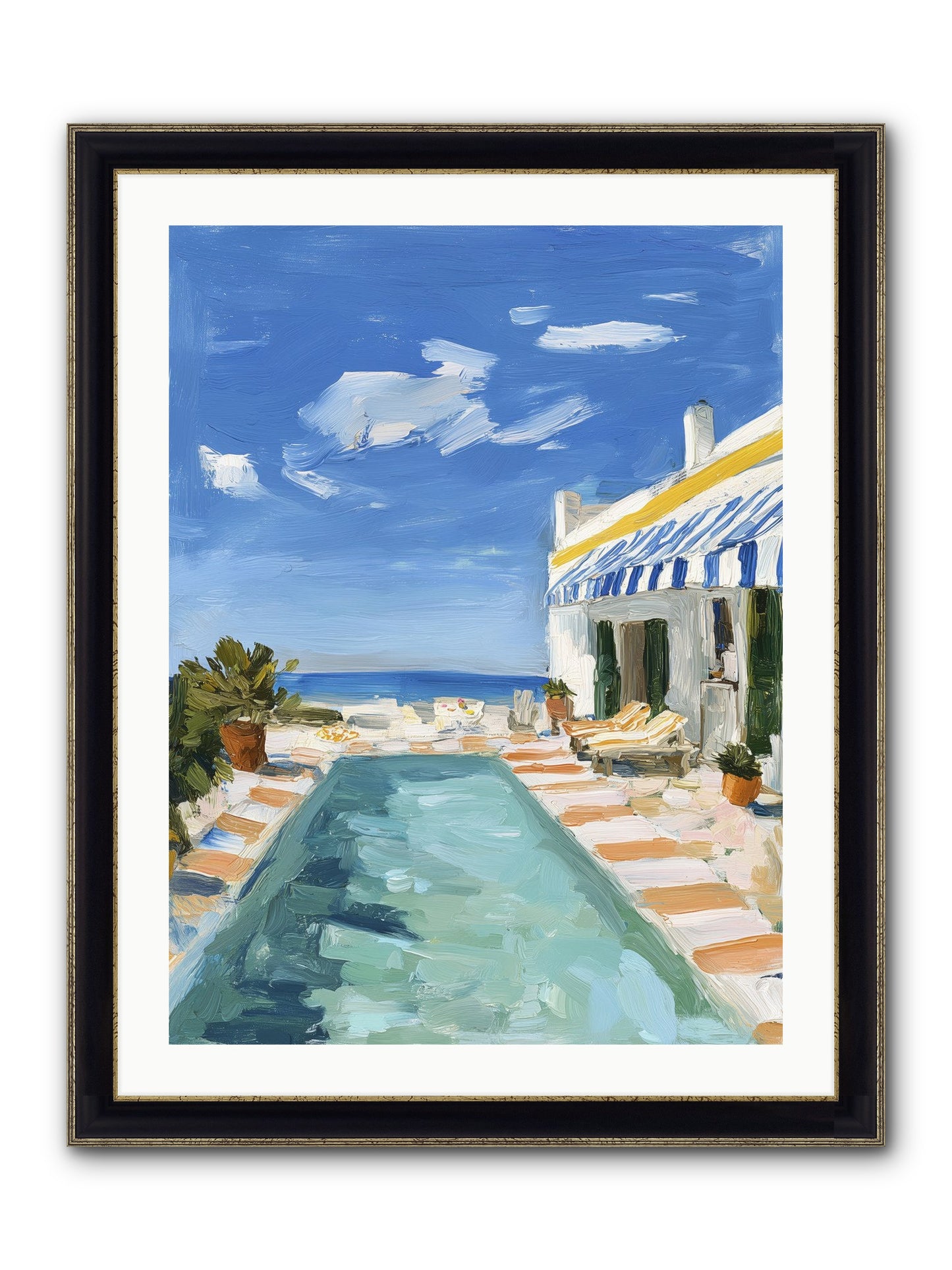 Aquatic Amnesia Framed Print - Black & Gold 24x32