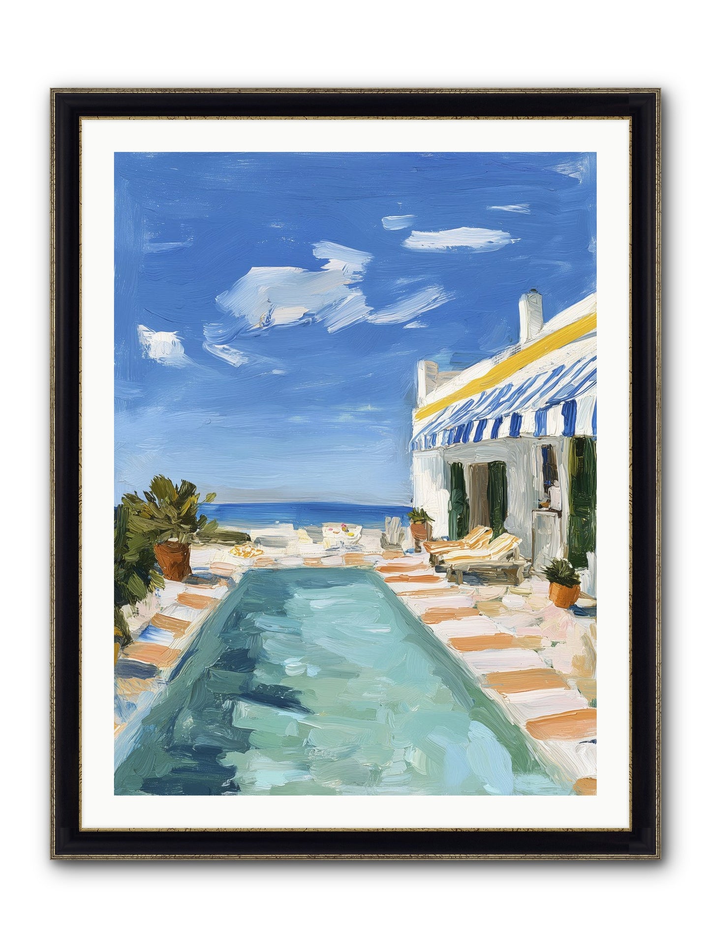 Aquatic Amnesia Framed Print - Black & Gold 30x40