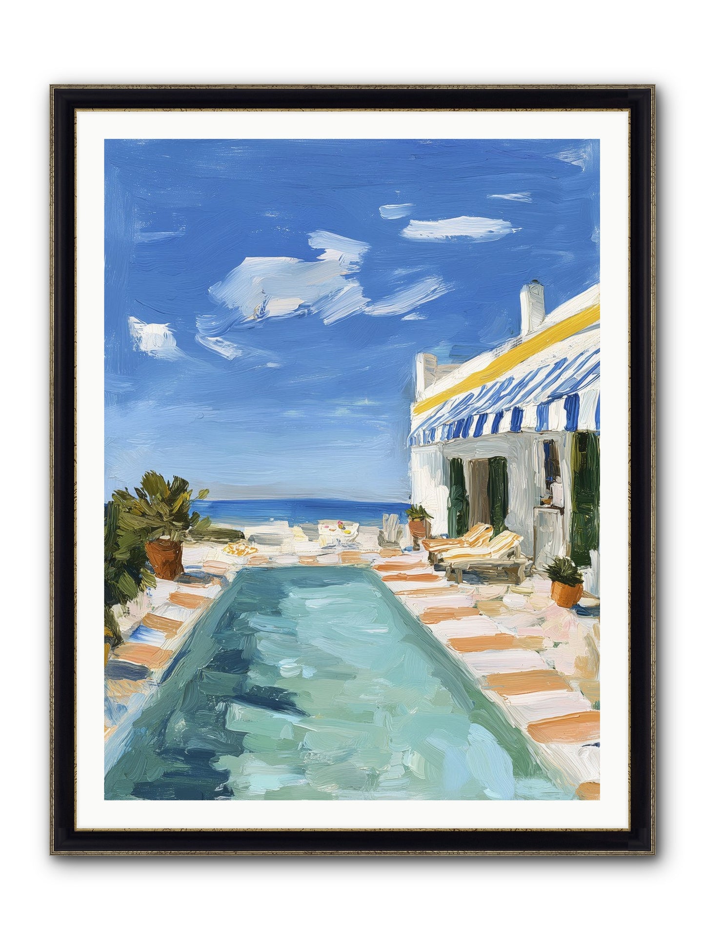 Aquatic Amnesia Framed Print - Black & Gold 36x48