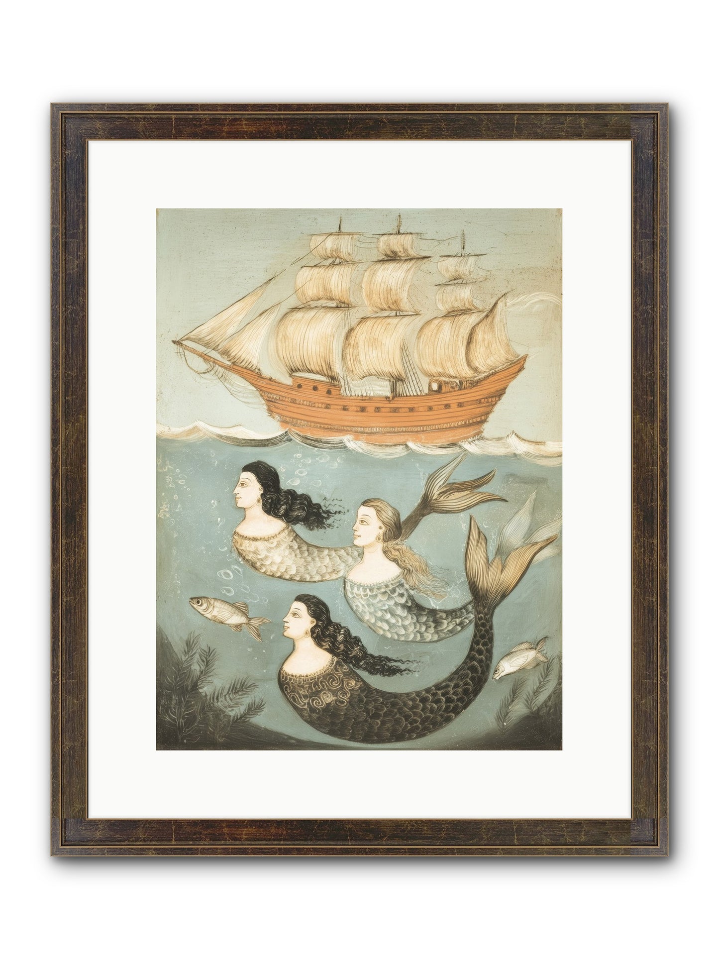 Aquatic Angels Framed Print - Slimwoods Black/Gold 12x16