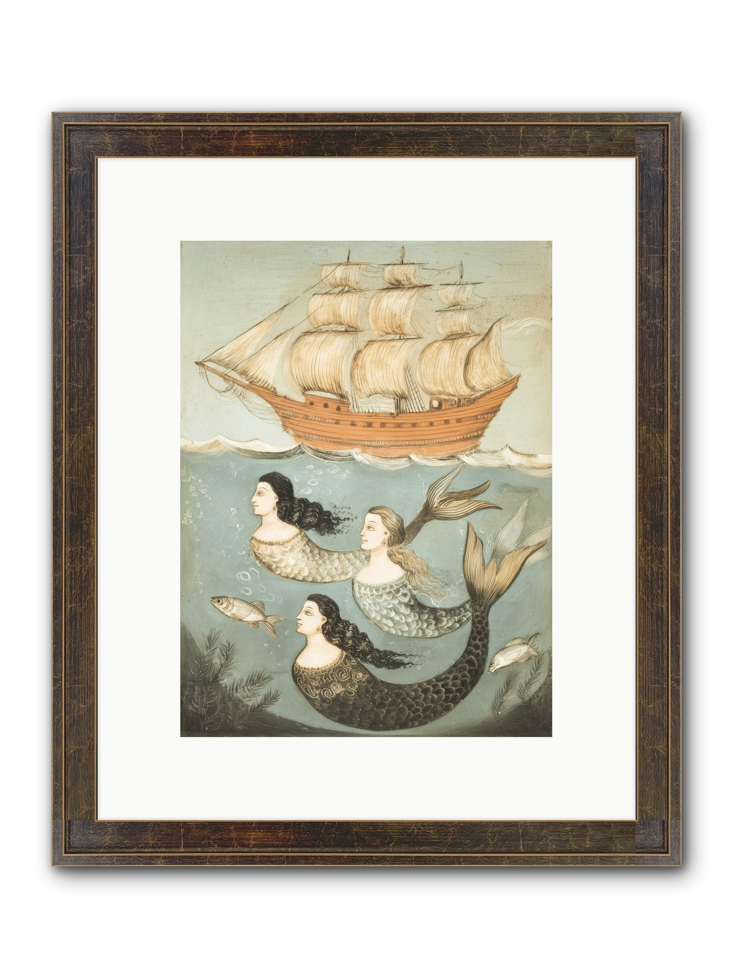 Aquatic Angels Framed Print - Slimwoods Black/Gold 9x12