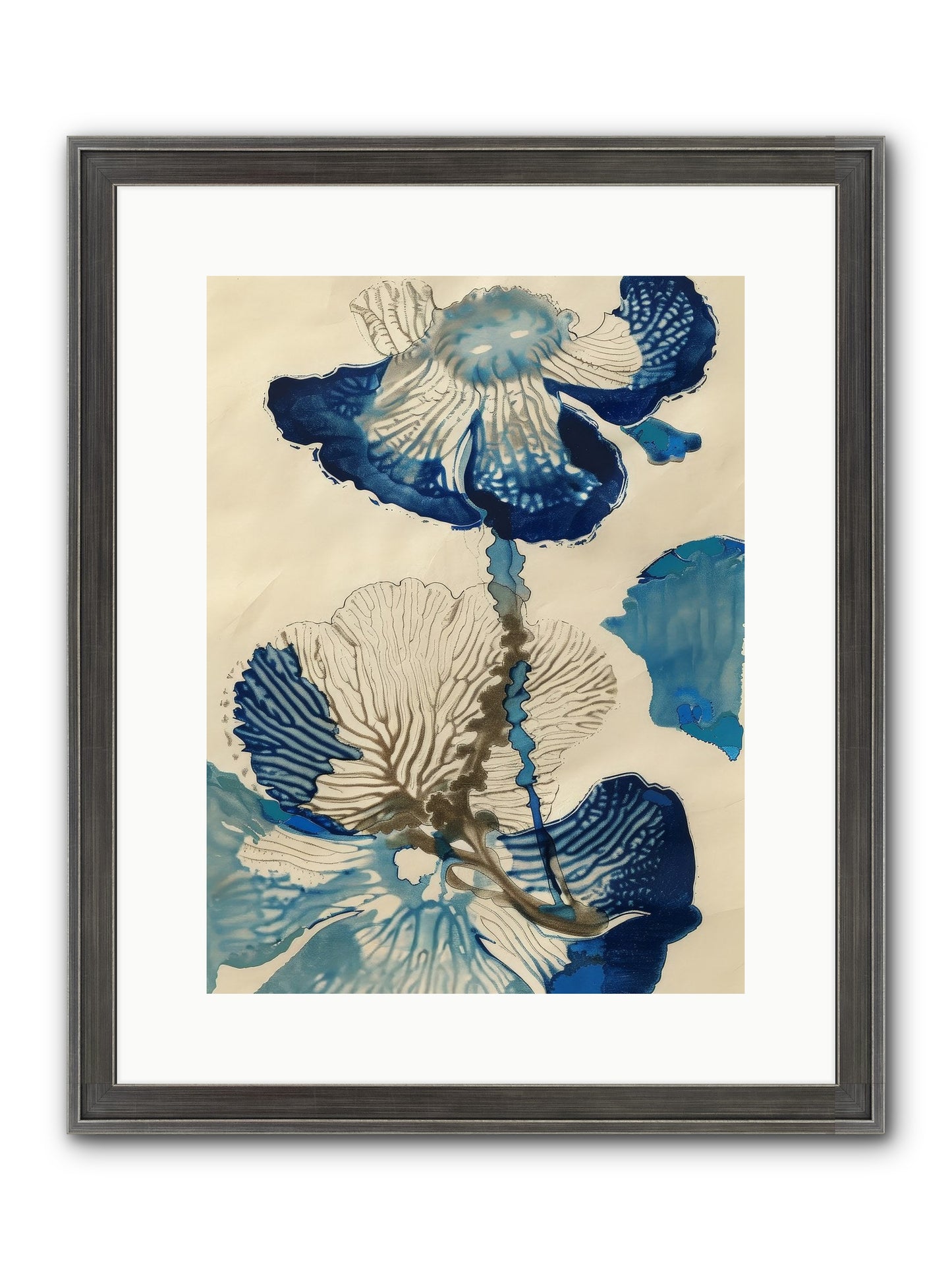 Aquatic Botany Framed Print - Slimwoods Black/Silver 12x16