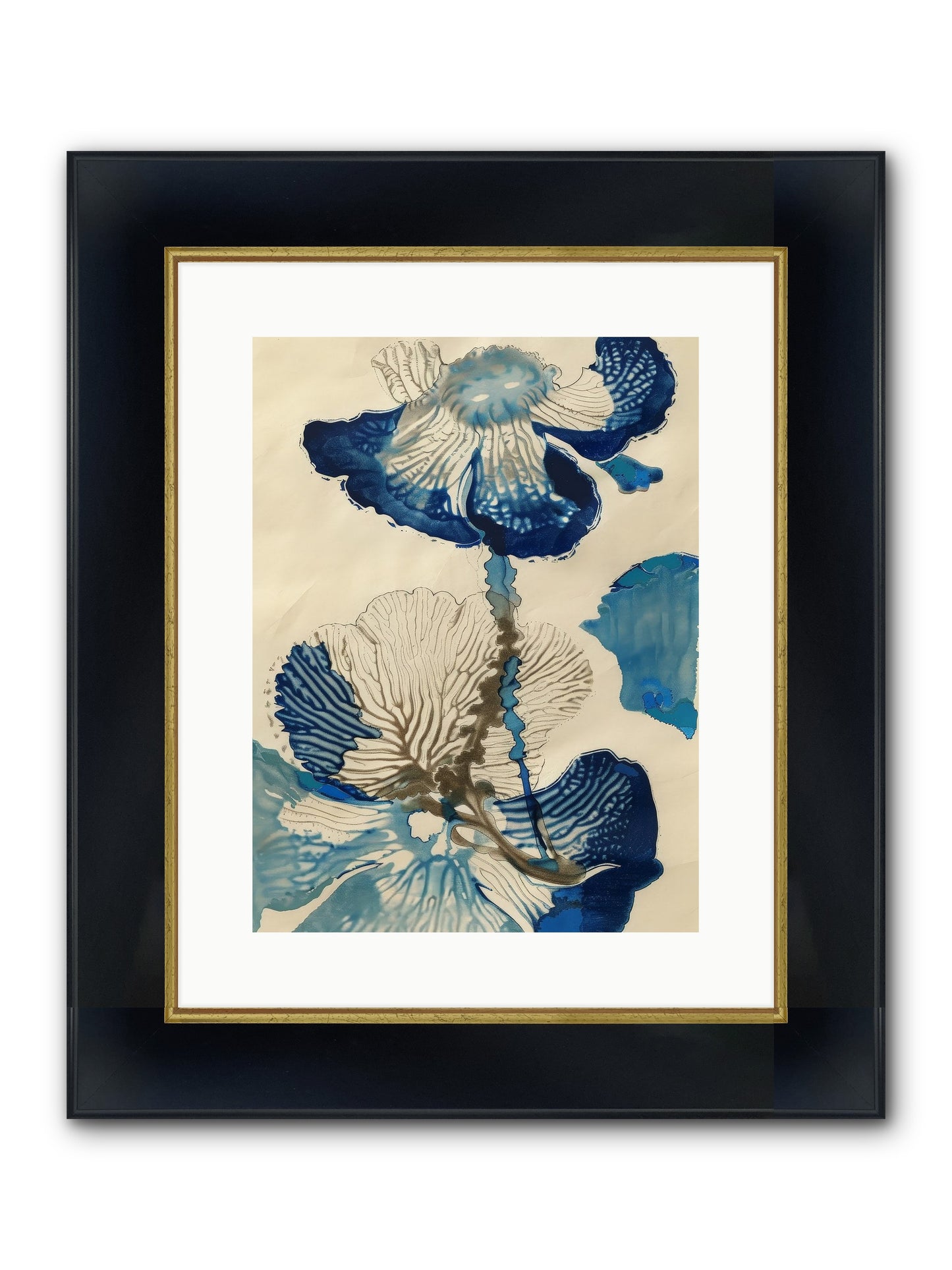 Aquatic Botany Framed Print - Wide Black w/Gold 12x16