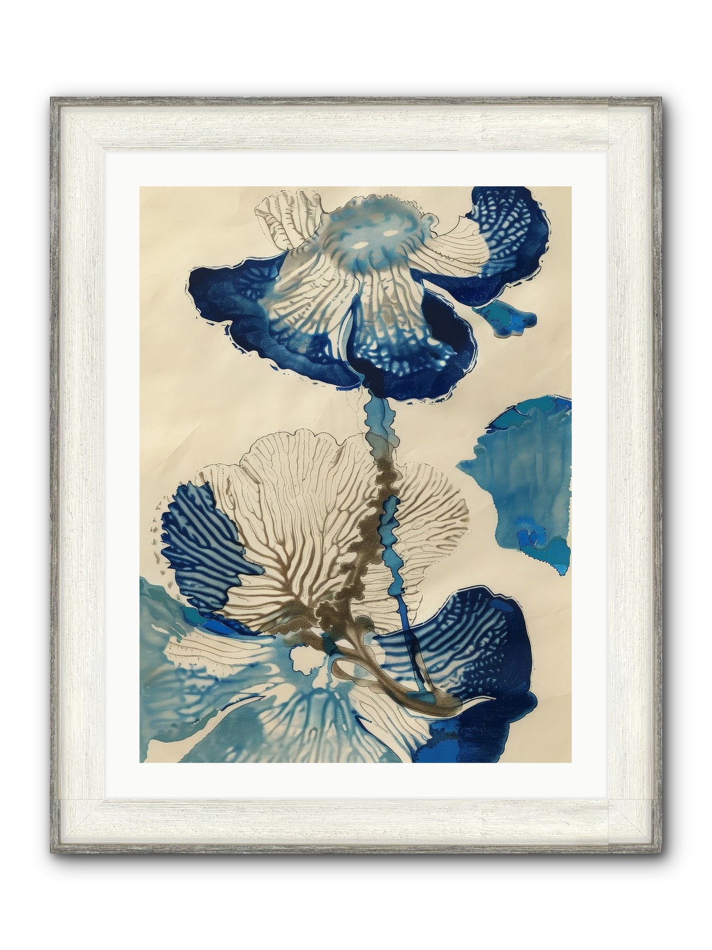 Aquatic Botany Framed Print - Driftwood White 24x32