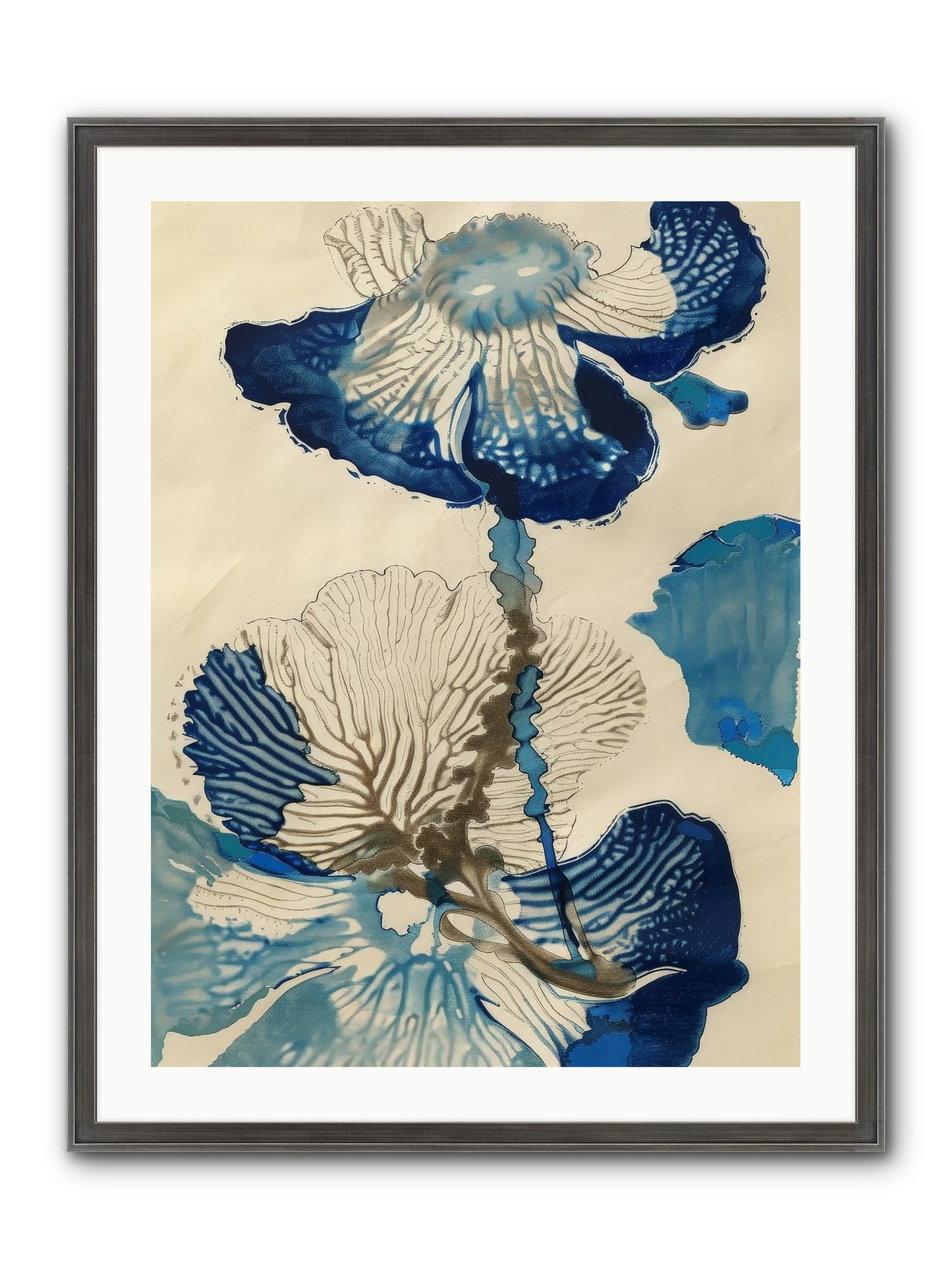 Aquatic Botany Framed Print - Slimwoods Black/Silver 24x32