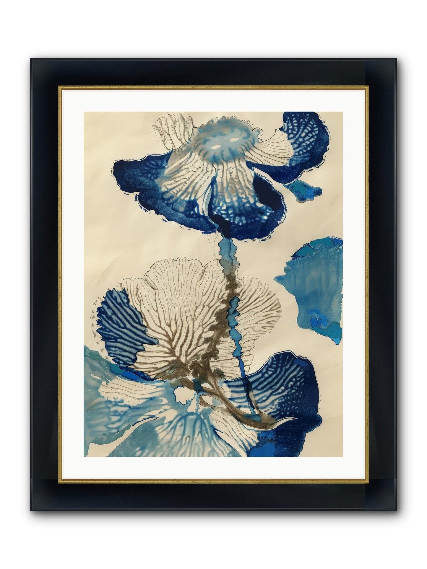 Aquatic Botany Framed Print - Wide Black w/Gold 24x32