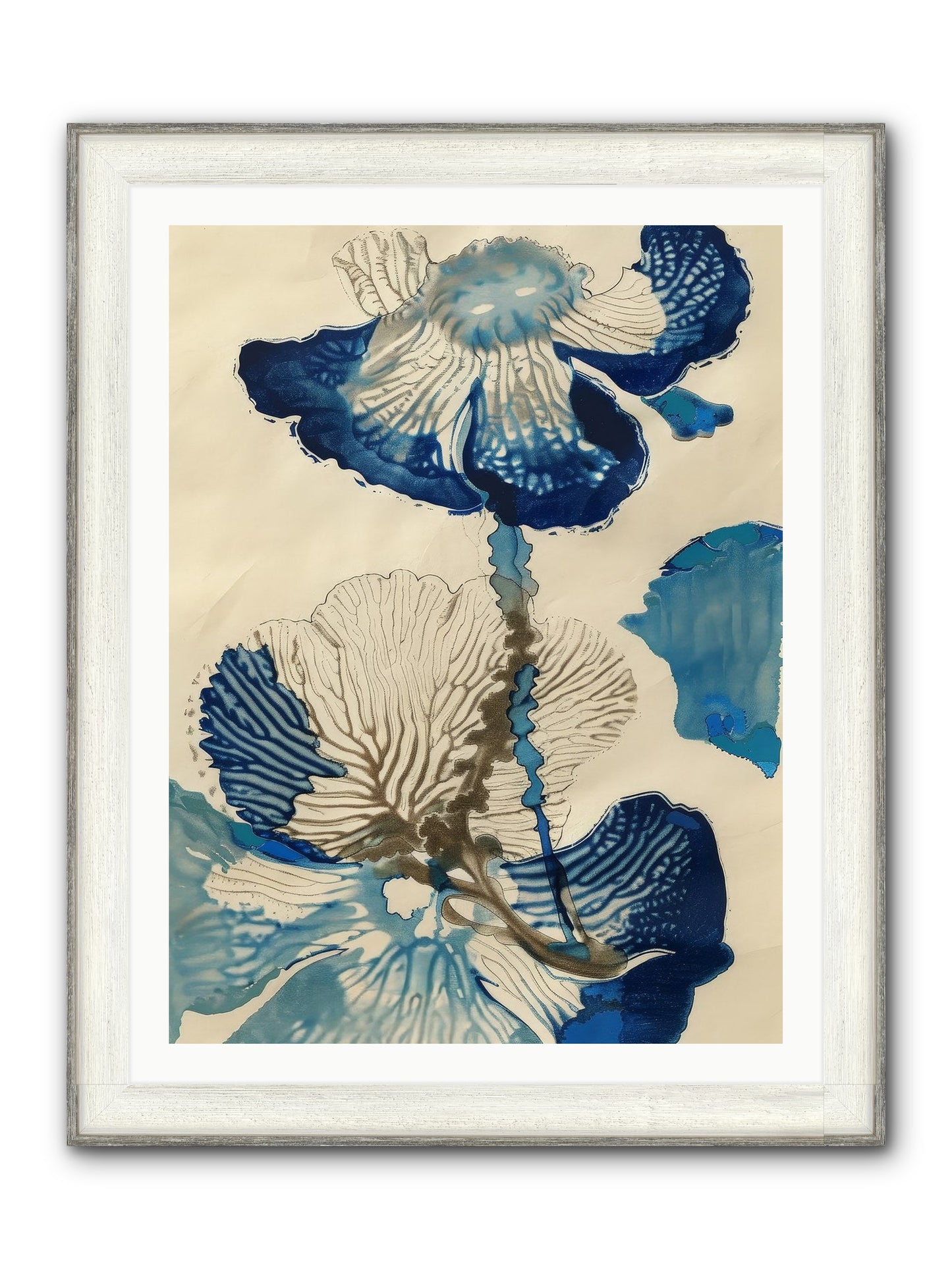 Aquatic Botany Framed Print - Driftwood White 30x40