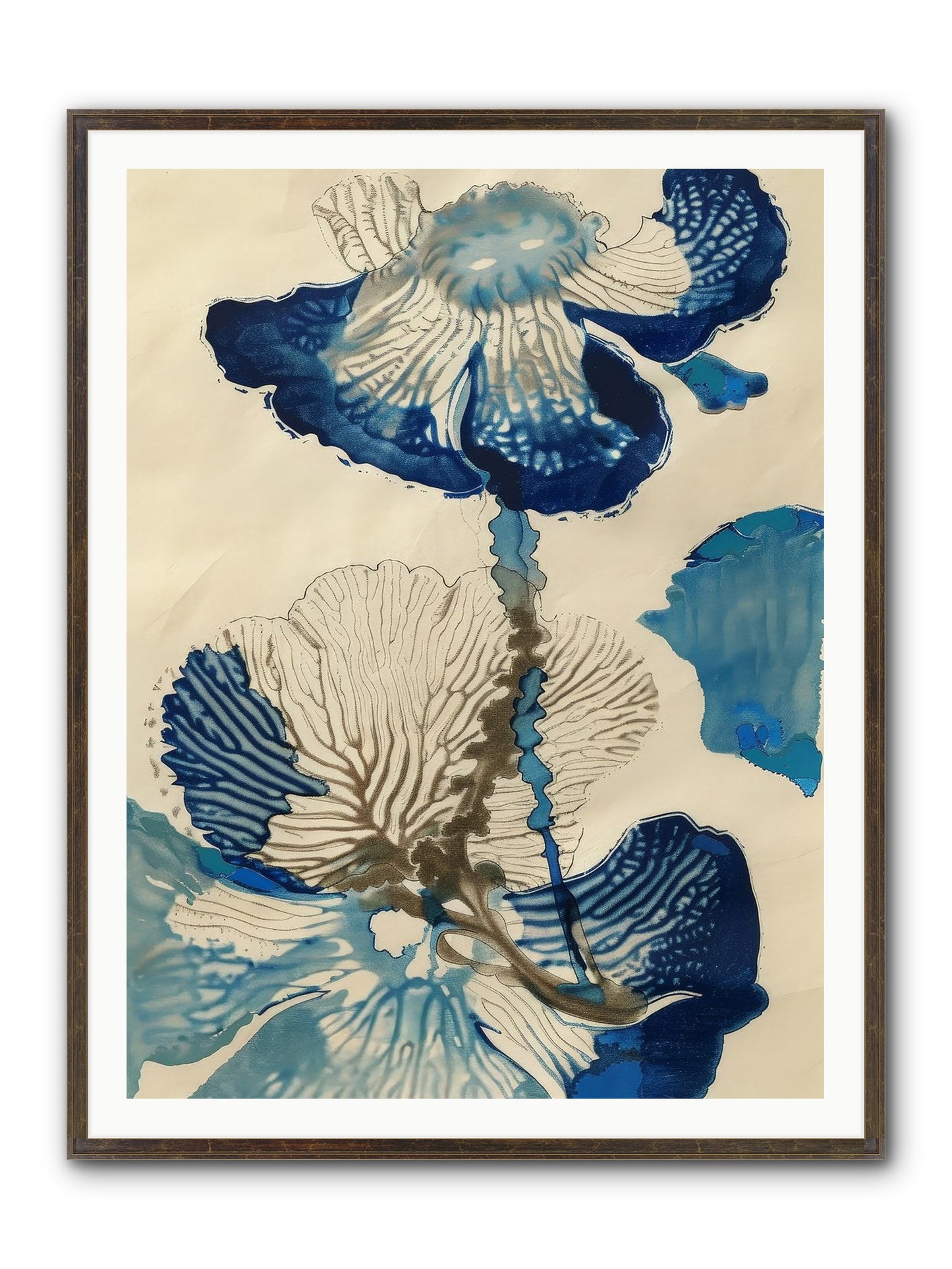 Aquatic Botany Framed Print - Slimwoods Black/Gold 36x48