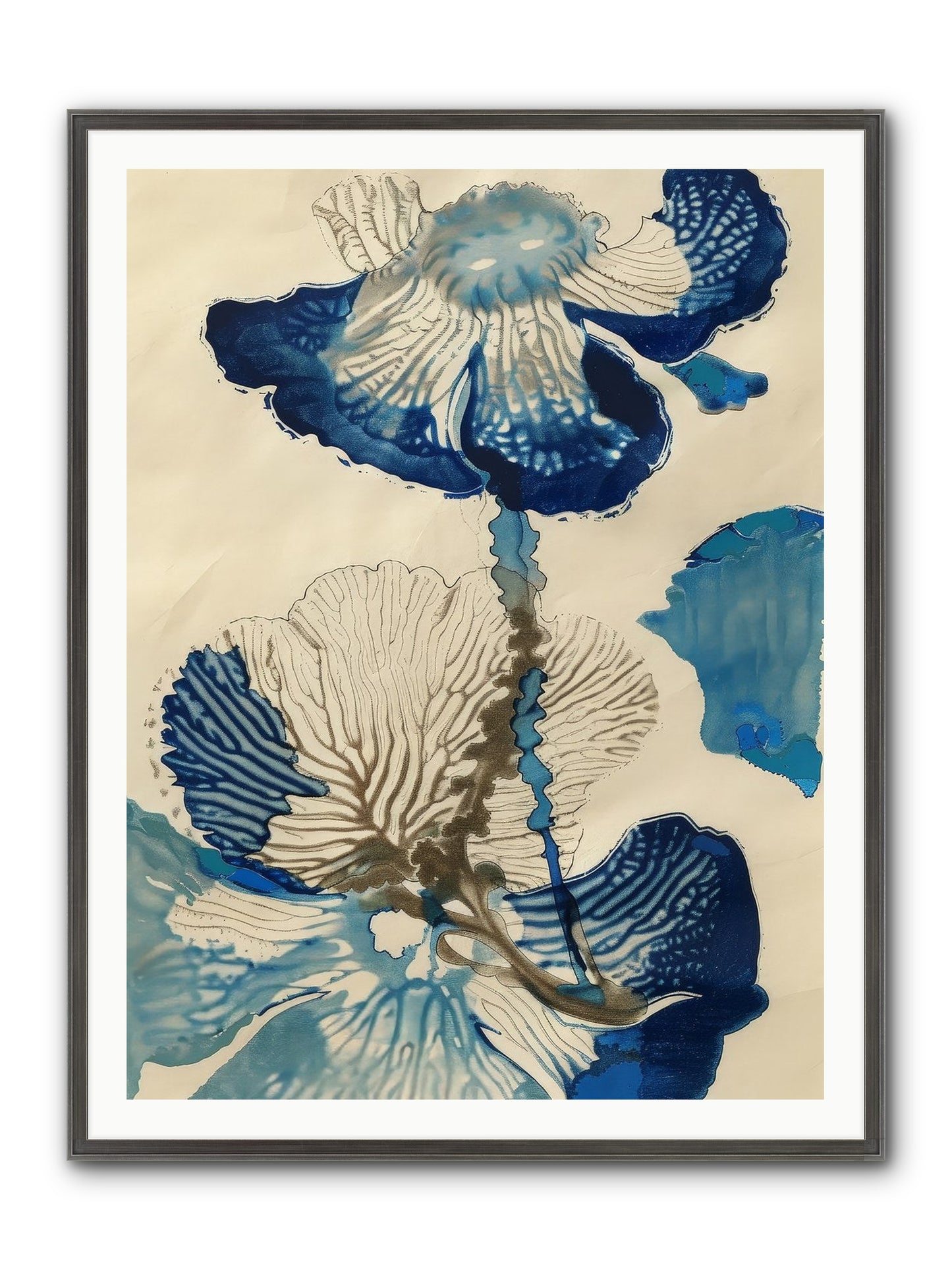 Aquatic Botany Framed Print - Slimwoods Black/Silver 36x48