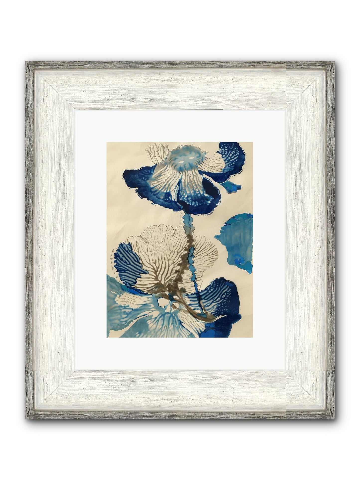 Aquatic Botany Framed Print - Driftwood White 9x12