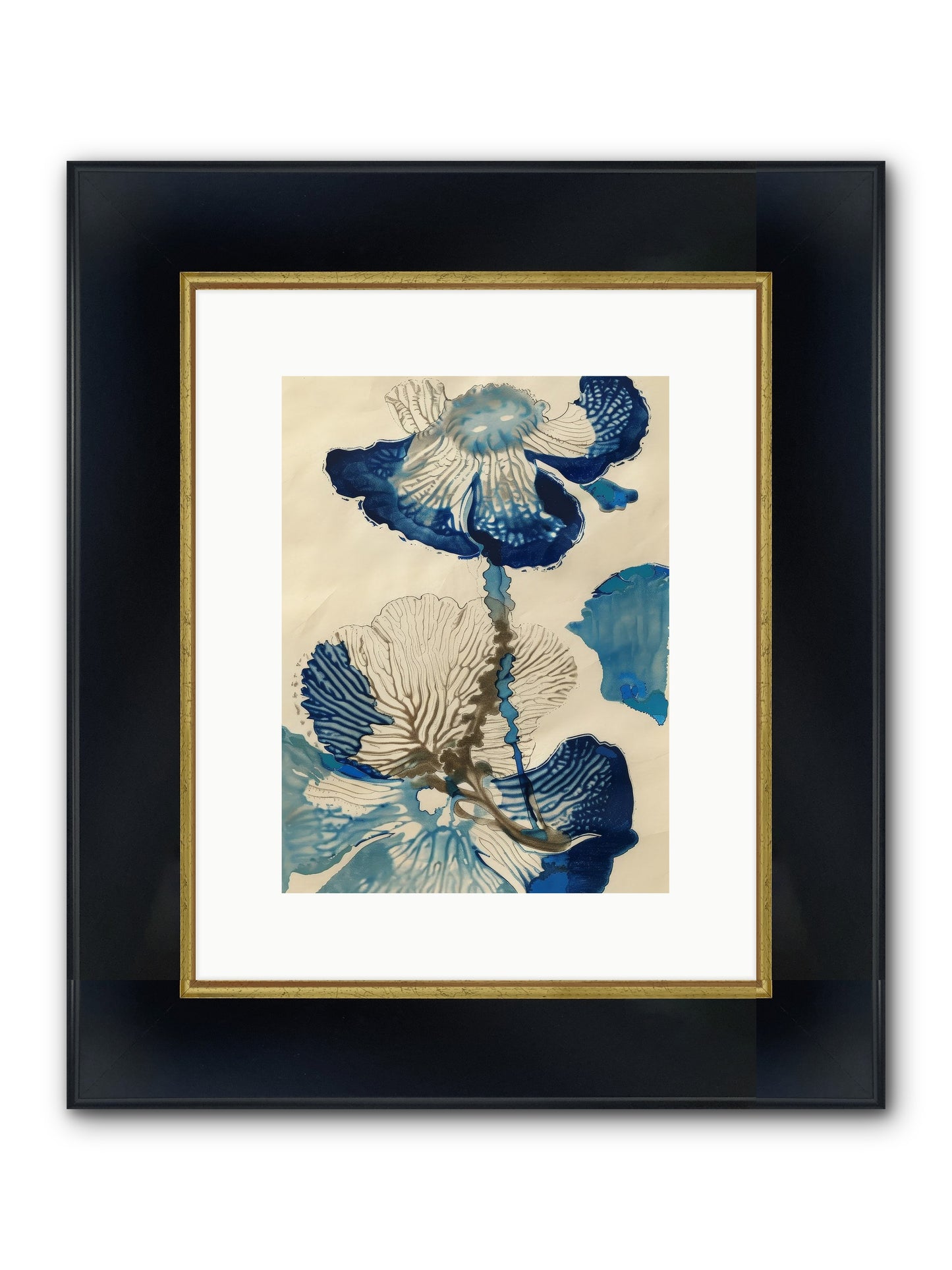 Aquatic Botany Framed Print - Wide Black w/Gold 9x12