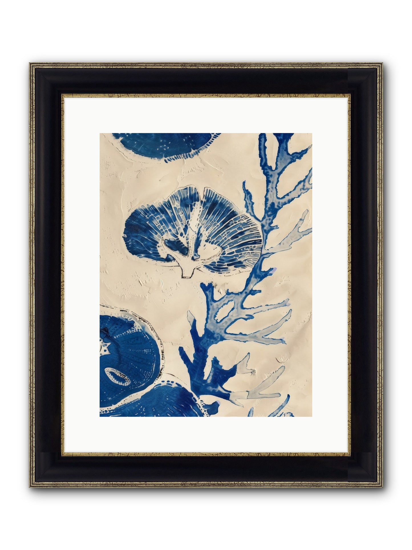 Aquatic Genesis Framed Print - Black & Gold 12x16