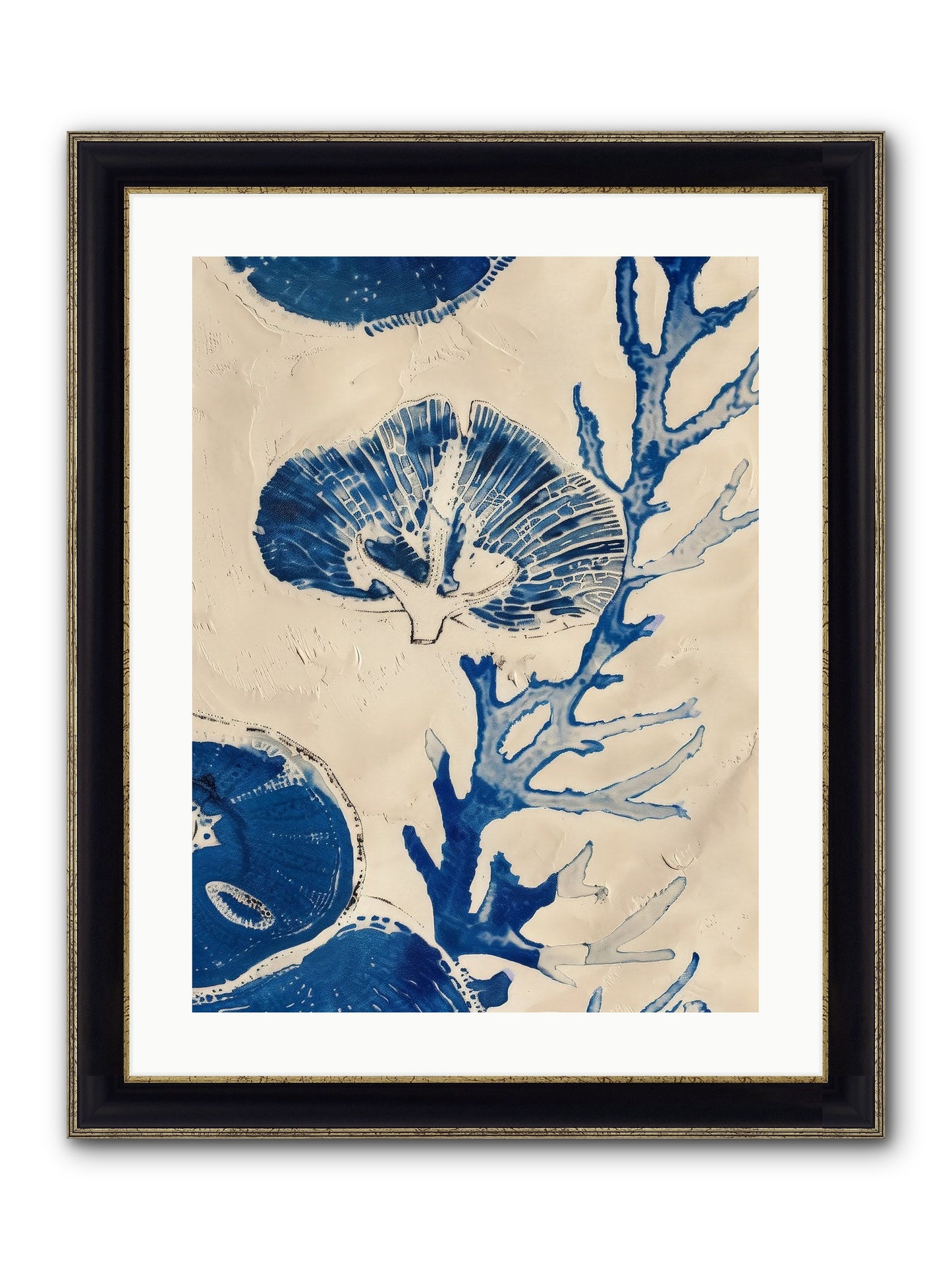 Aquatic Genesis Framed Print - Black & Gold 18x24