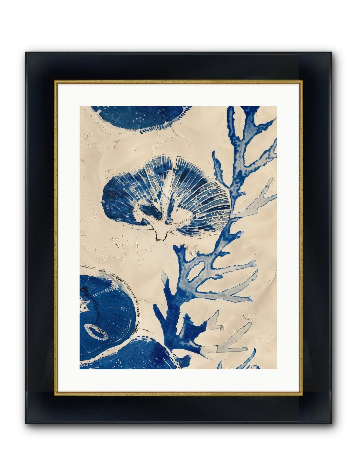 Aquatic Genesis Framed Print - Wide Black w/Gold 18x24