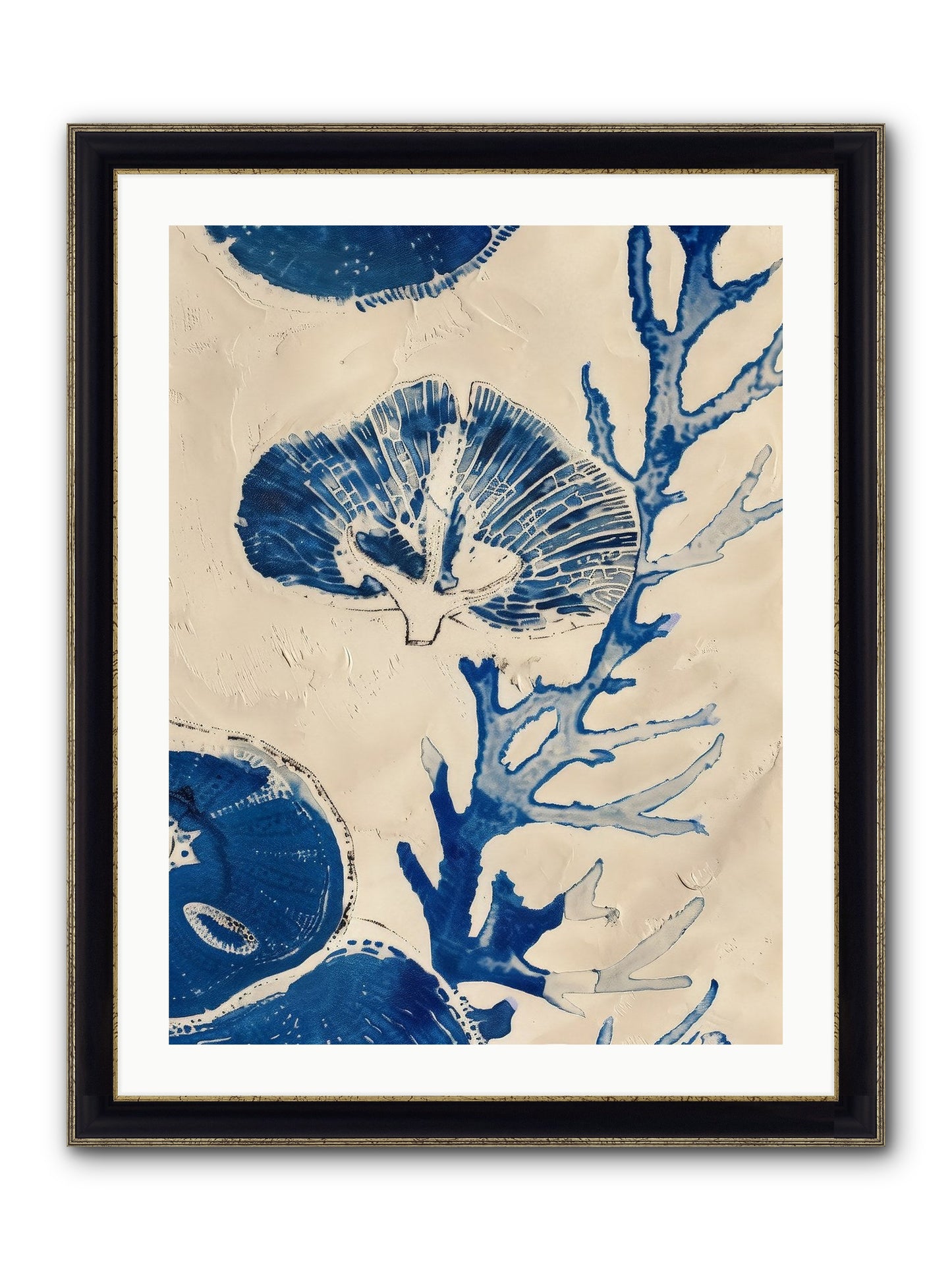 Aquatic Genesis Framed Print - Black & Gold 24x32