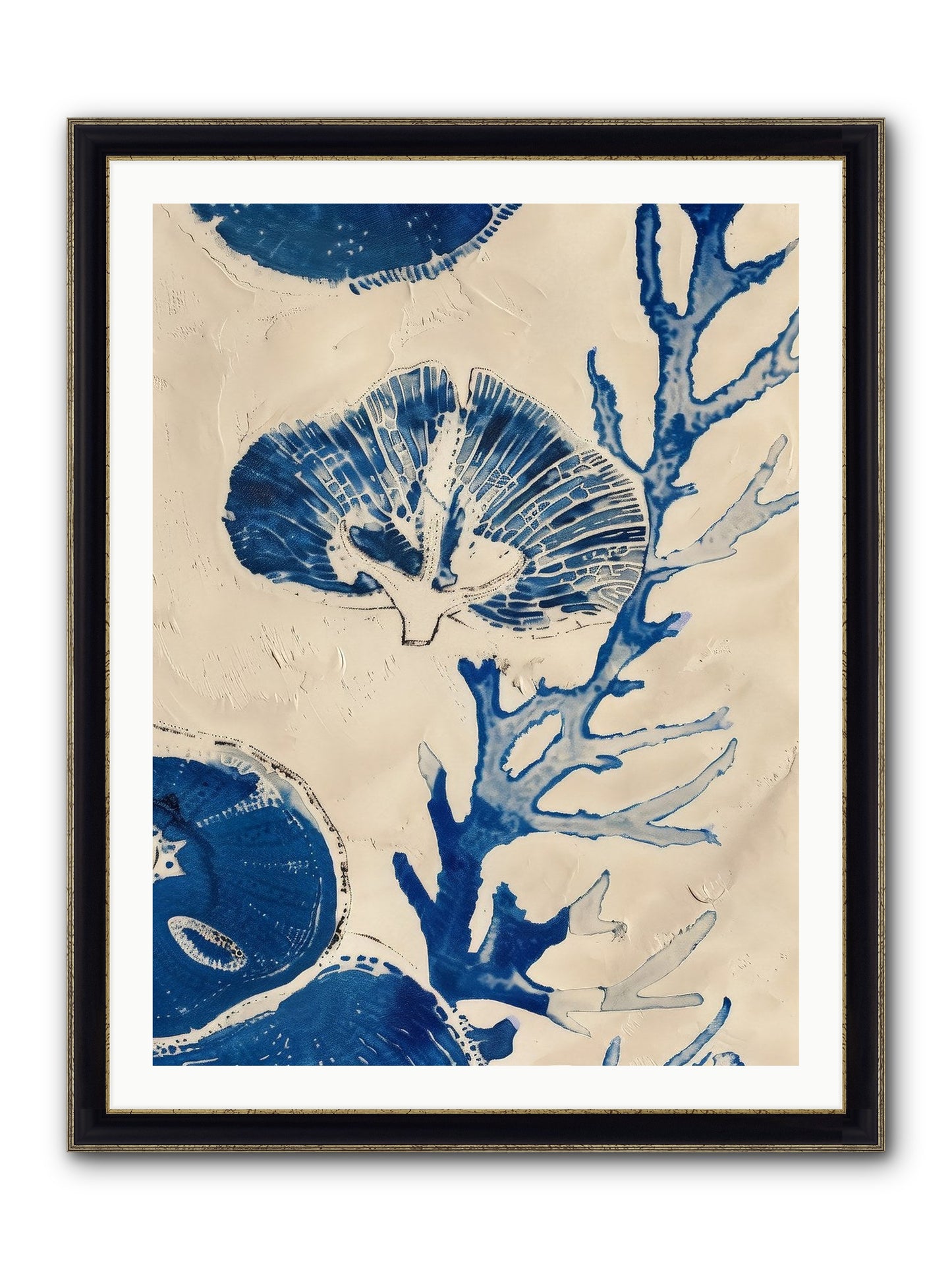 Aquatic Genesis Framed Print - Black & Gold 30x40