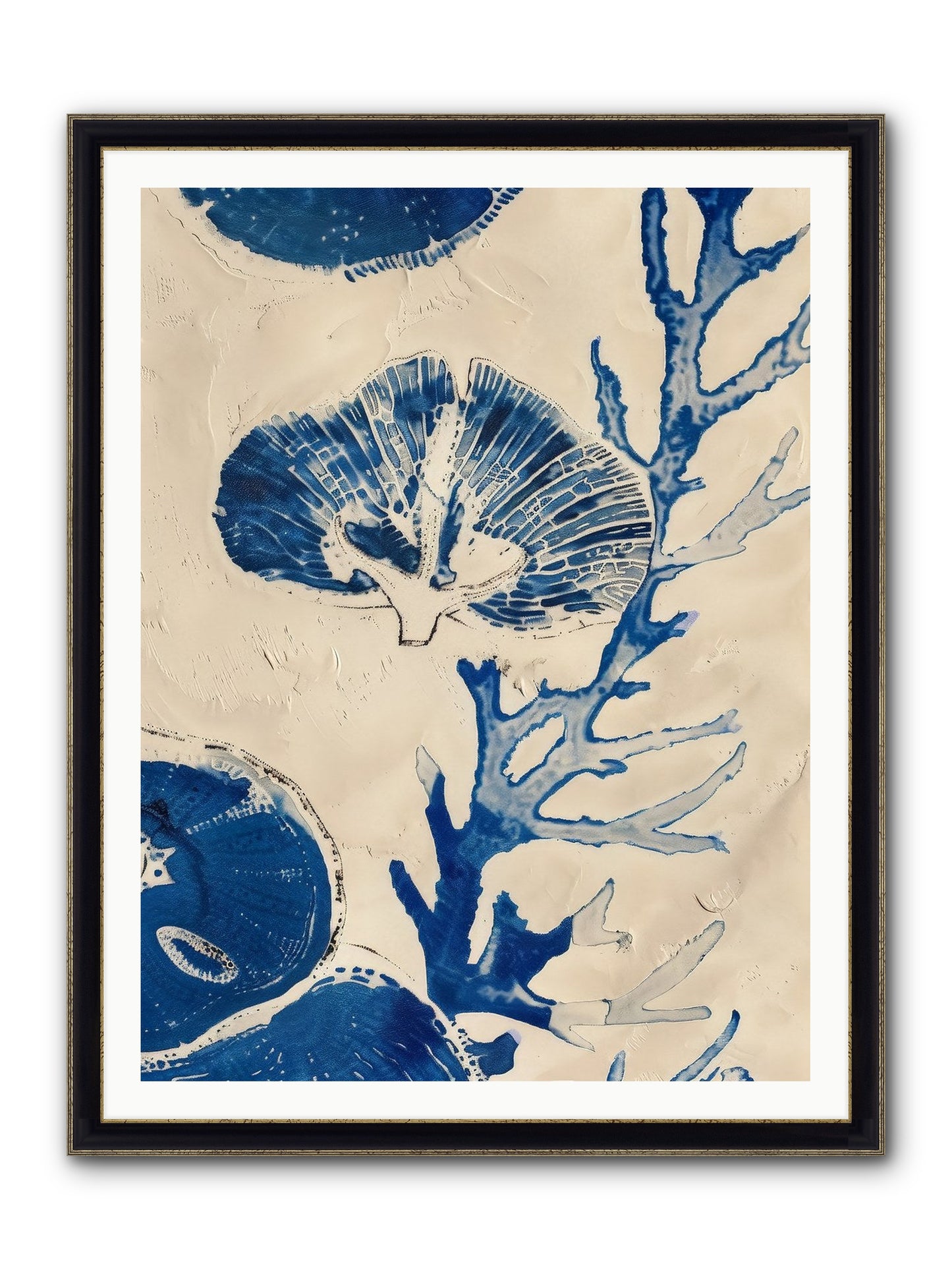 Aquatic Genesis Framed Print - Black & Gold 36x48
