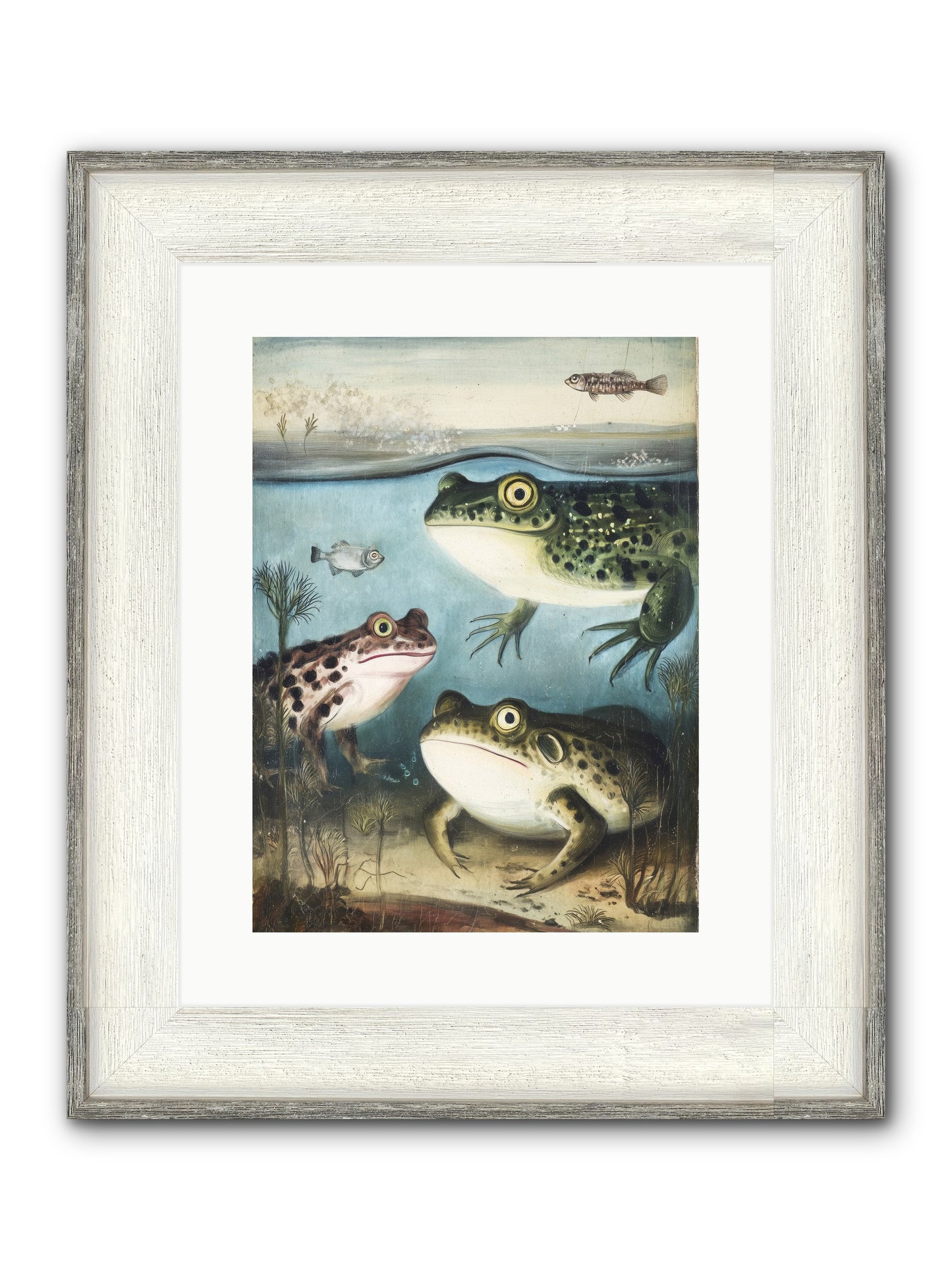 Aquatic Grace Framed Print - Driftwood White 12x16