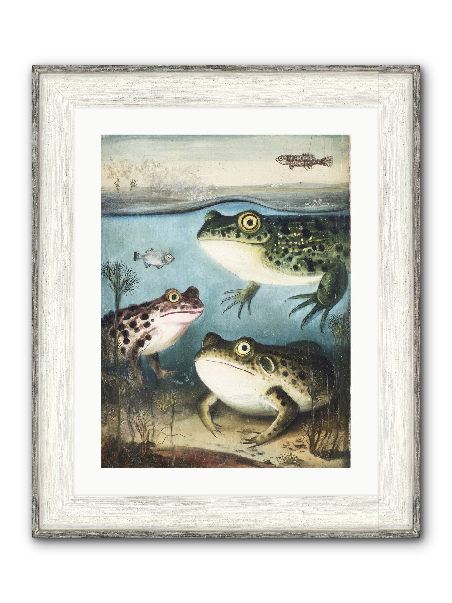 Aquatic Grace Framed Print - Driftwood White 18x24