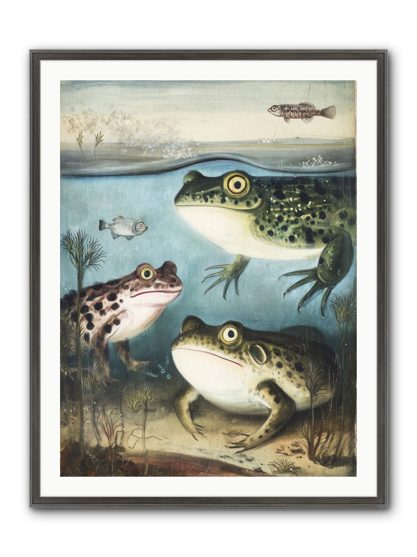 Aquatic Grace Framed Print - Slimwoods Black/Silver 30x40