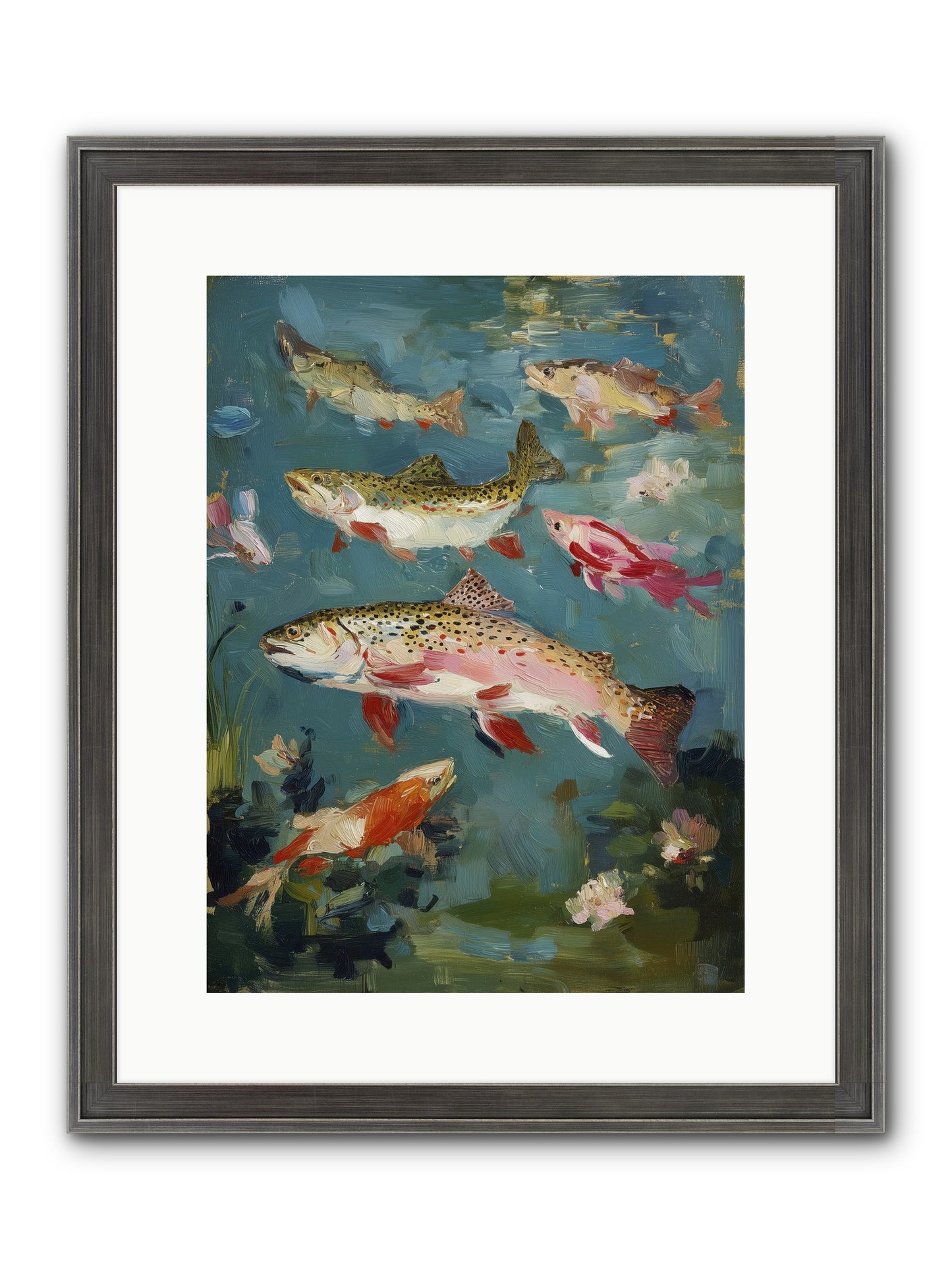 Aquatic Meadow Framed Print - Slimwoods Black/Silver 12x16